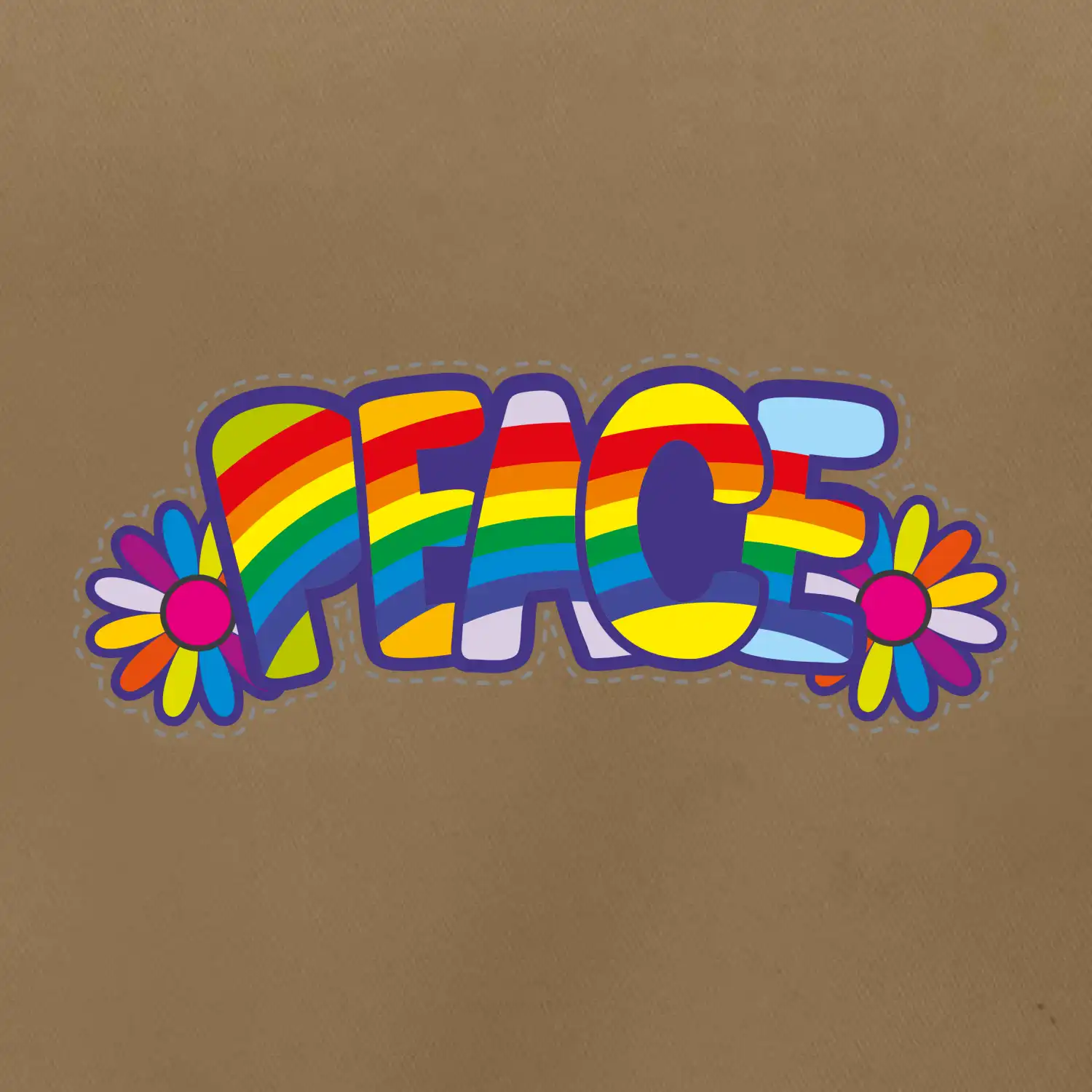 Peace nápis duhový