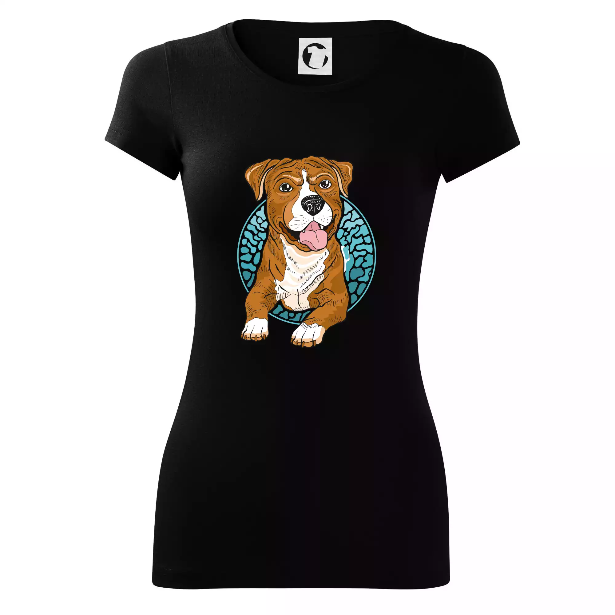 Americký staford kreslený v kolečku (Pecka design)