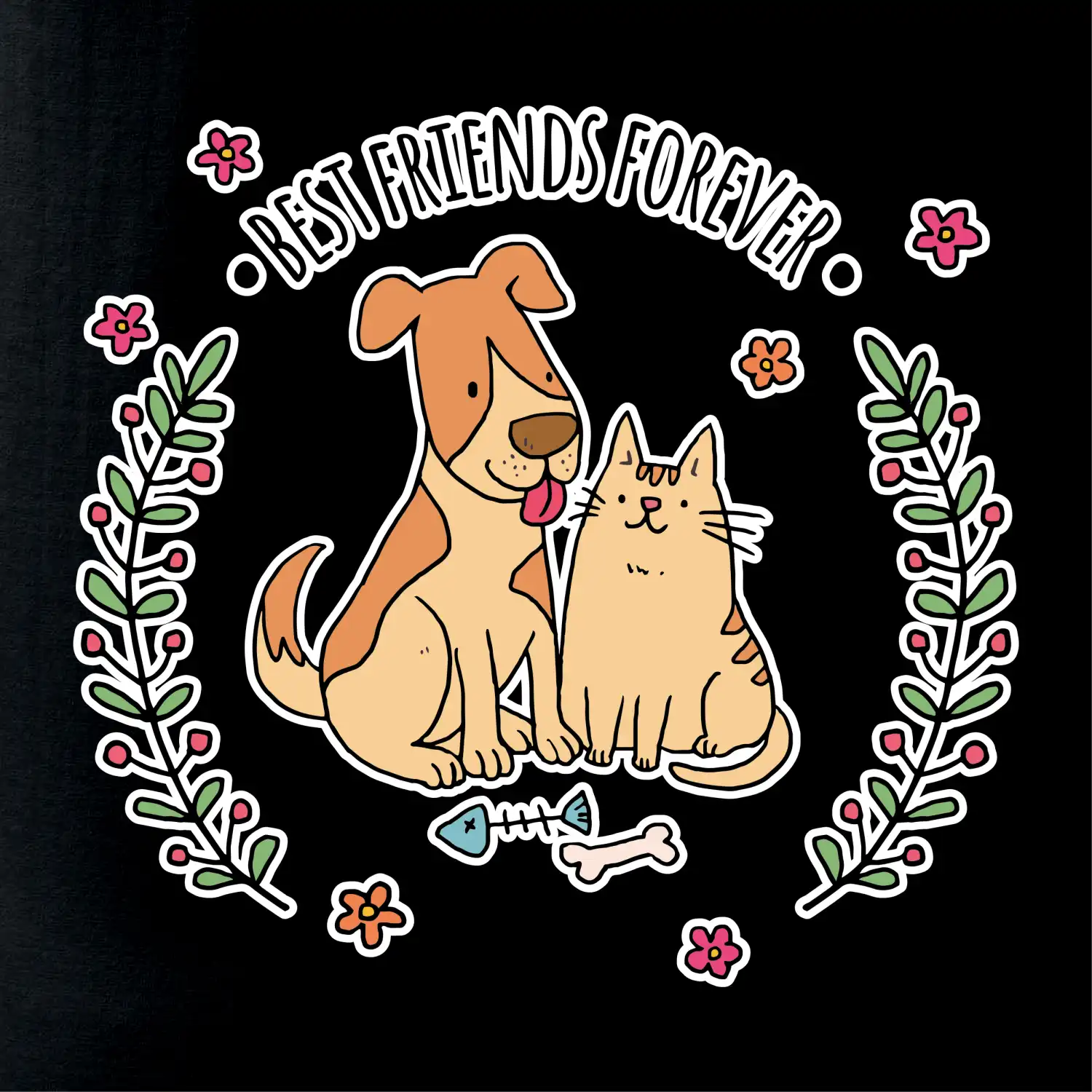 Kočka a pes best friends