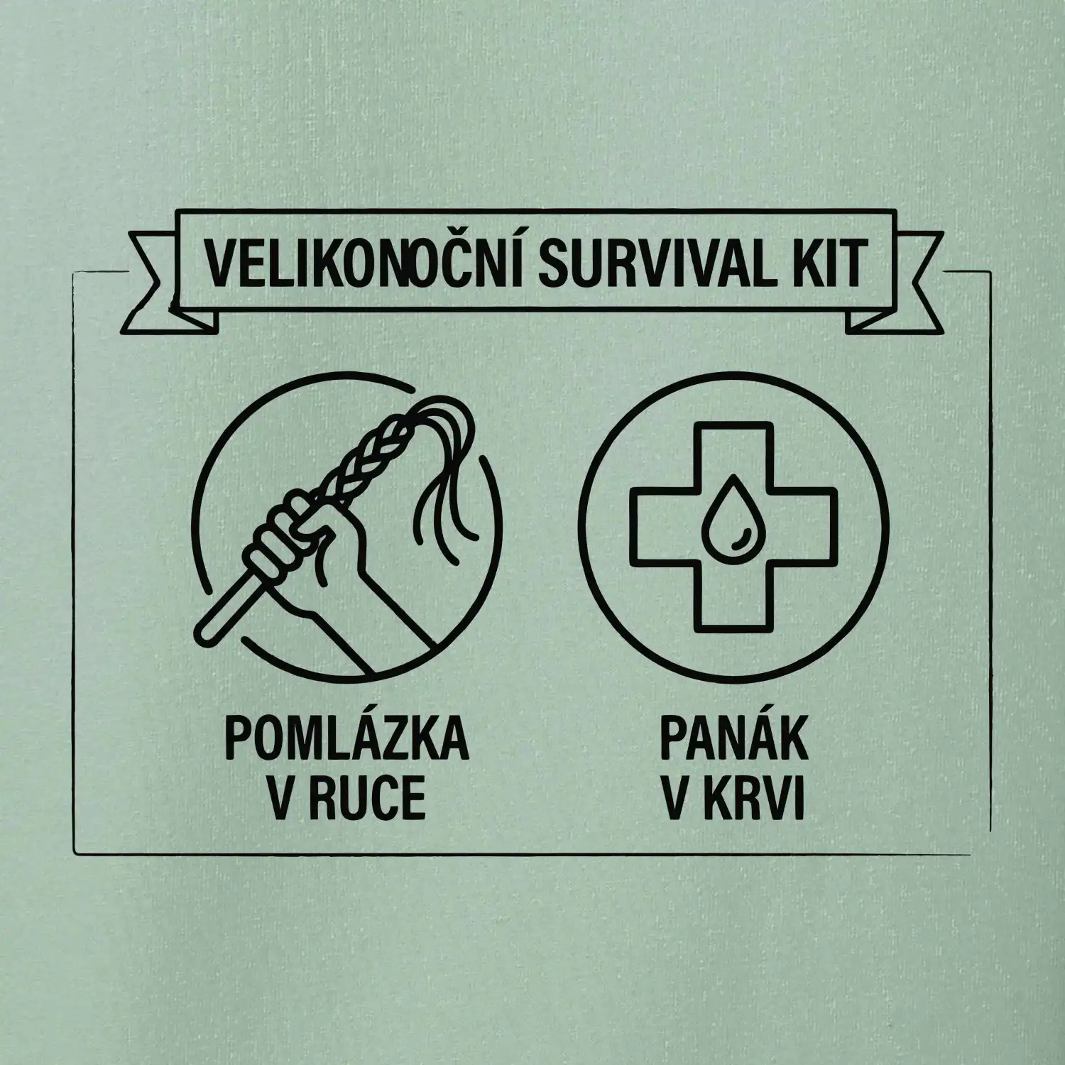 Velikonoční survival kit Pomlázka v ruce, panák v krvi