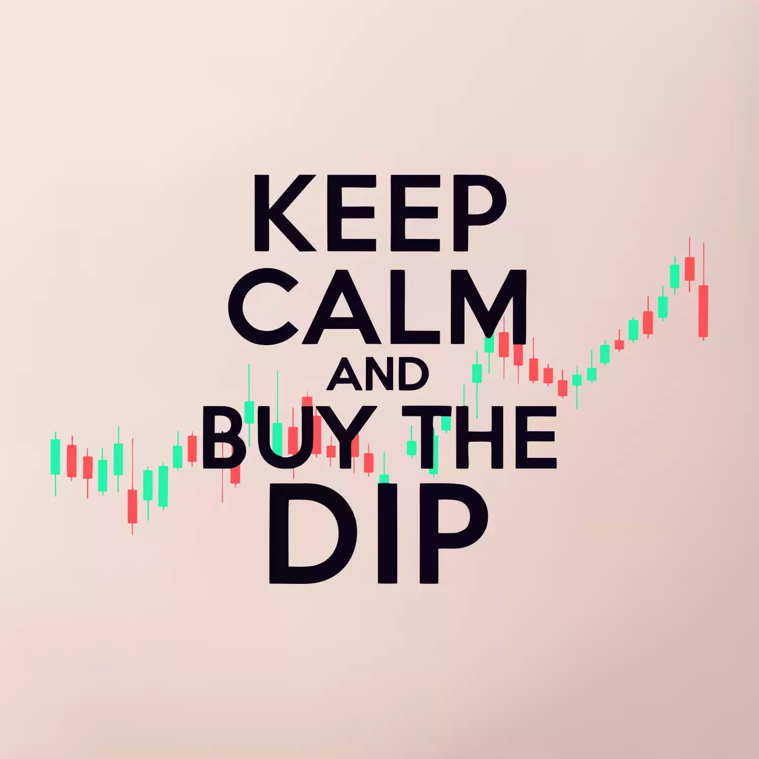 Zeleno červený graf Keep Calm and Buy the Dip