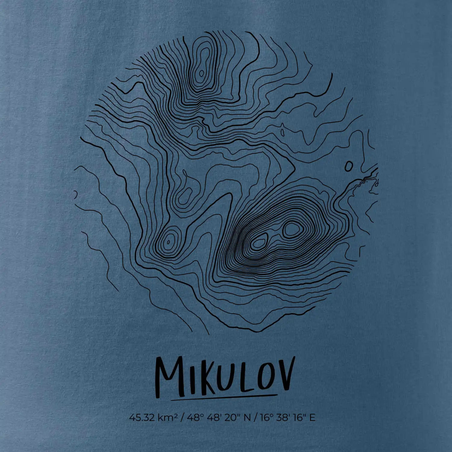 Mikulov - vrstevnice v kruhu