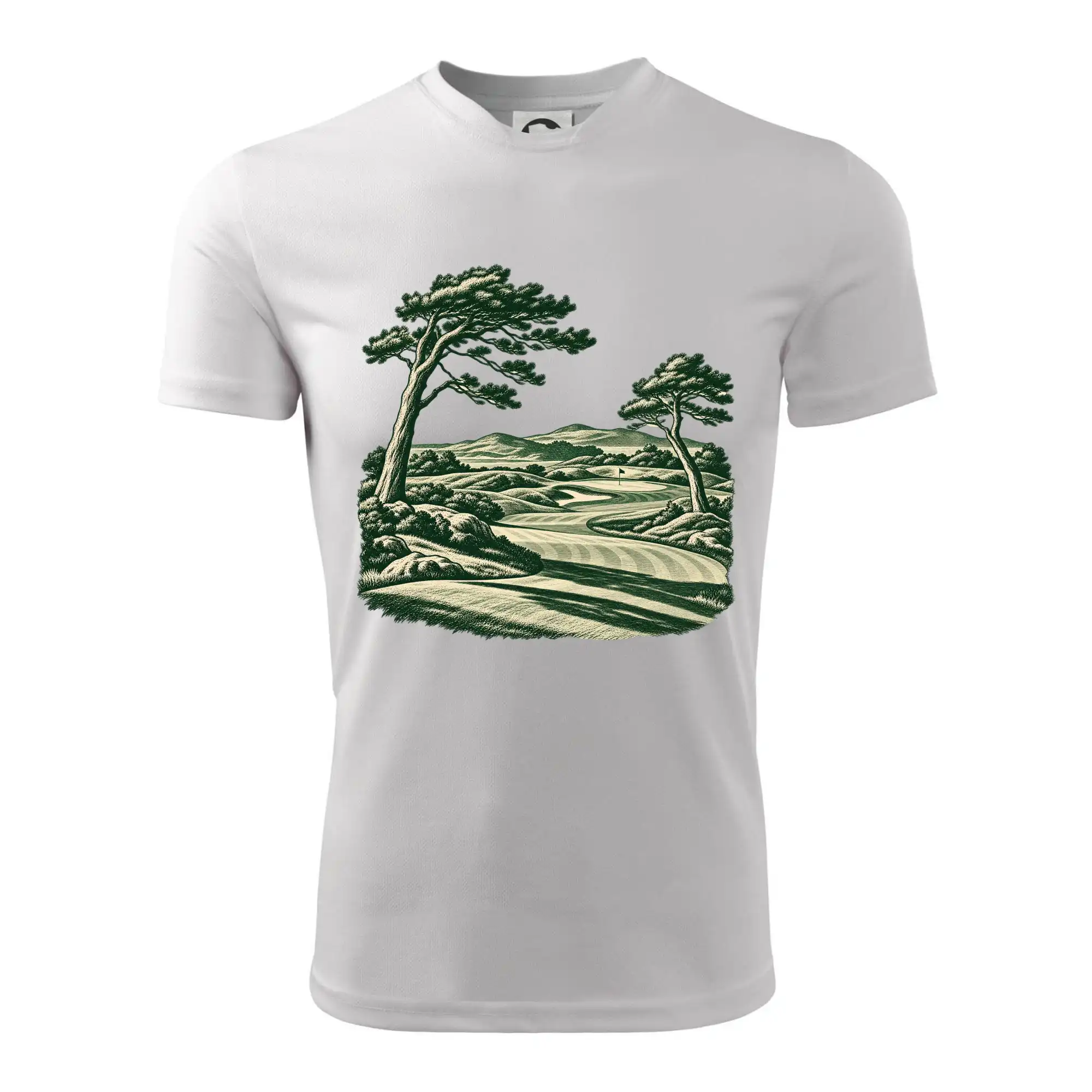 Golfové hřiště v retro rytině