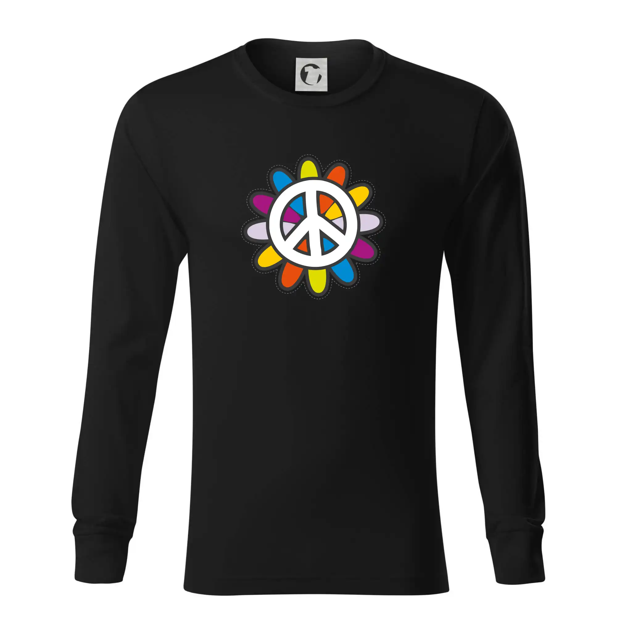 Peace symbol s kreslenou květinou
