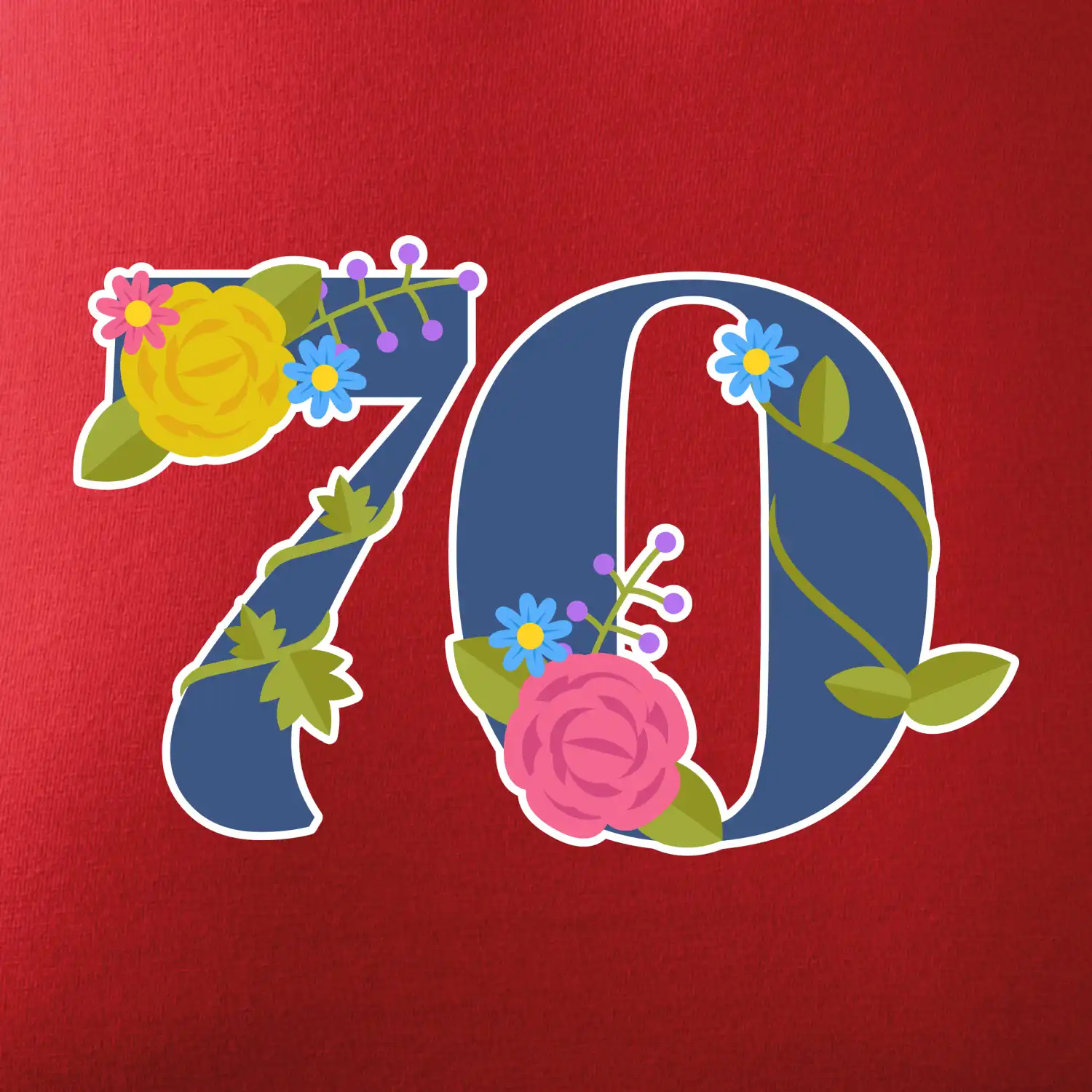 Květinové číslo kreslené - 70
