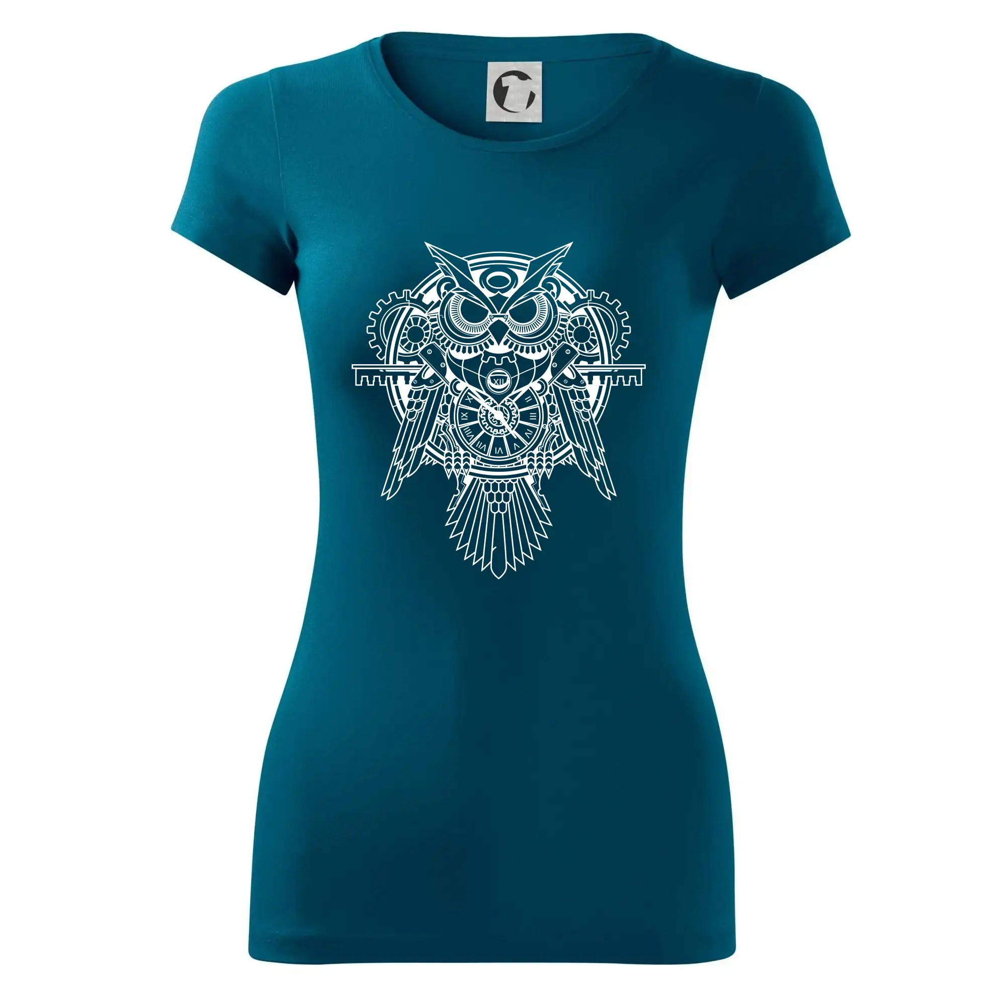 Steampunk sova černobílá