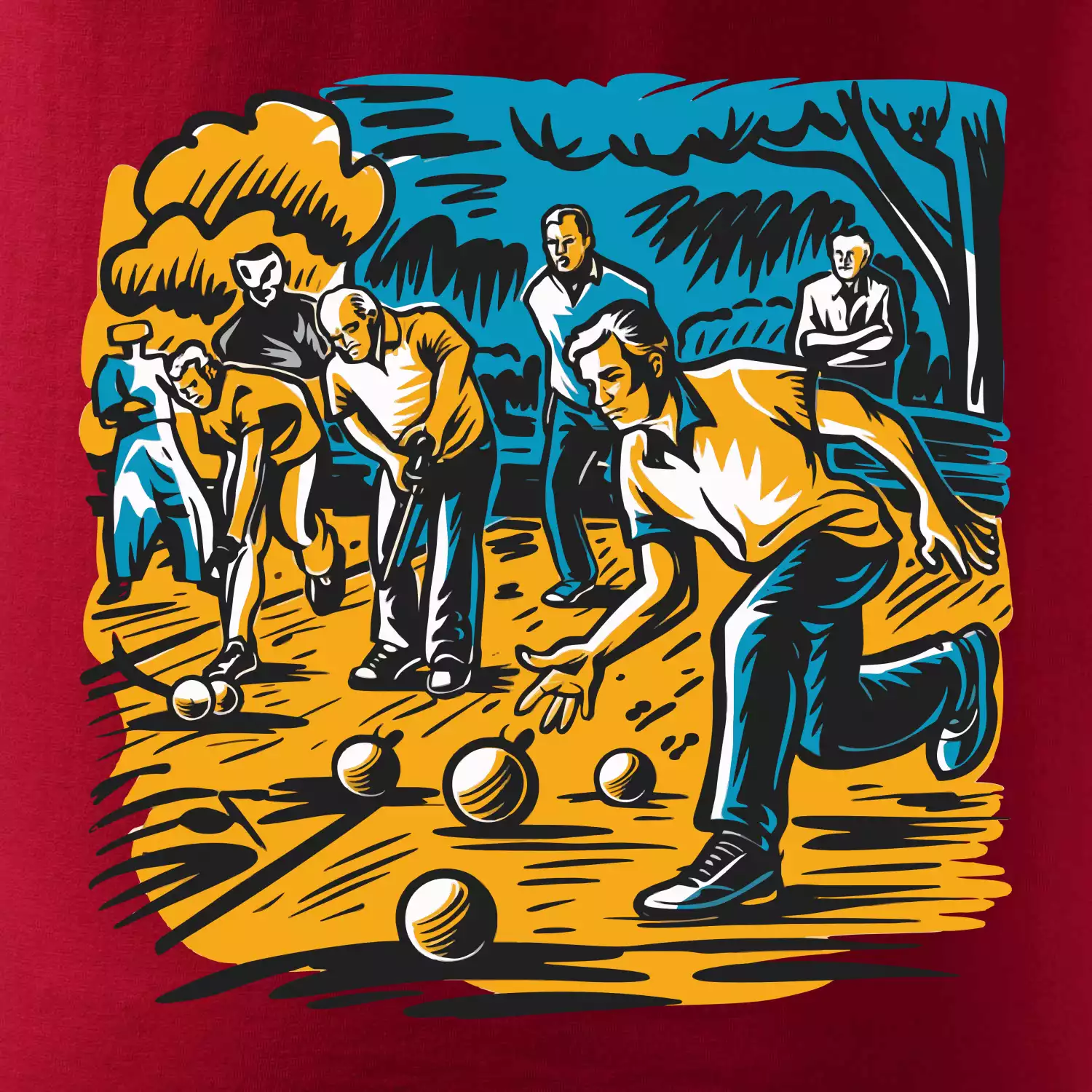 Petanque hra - modro oranžová