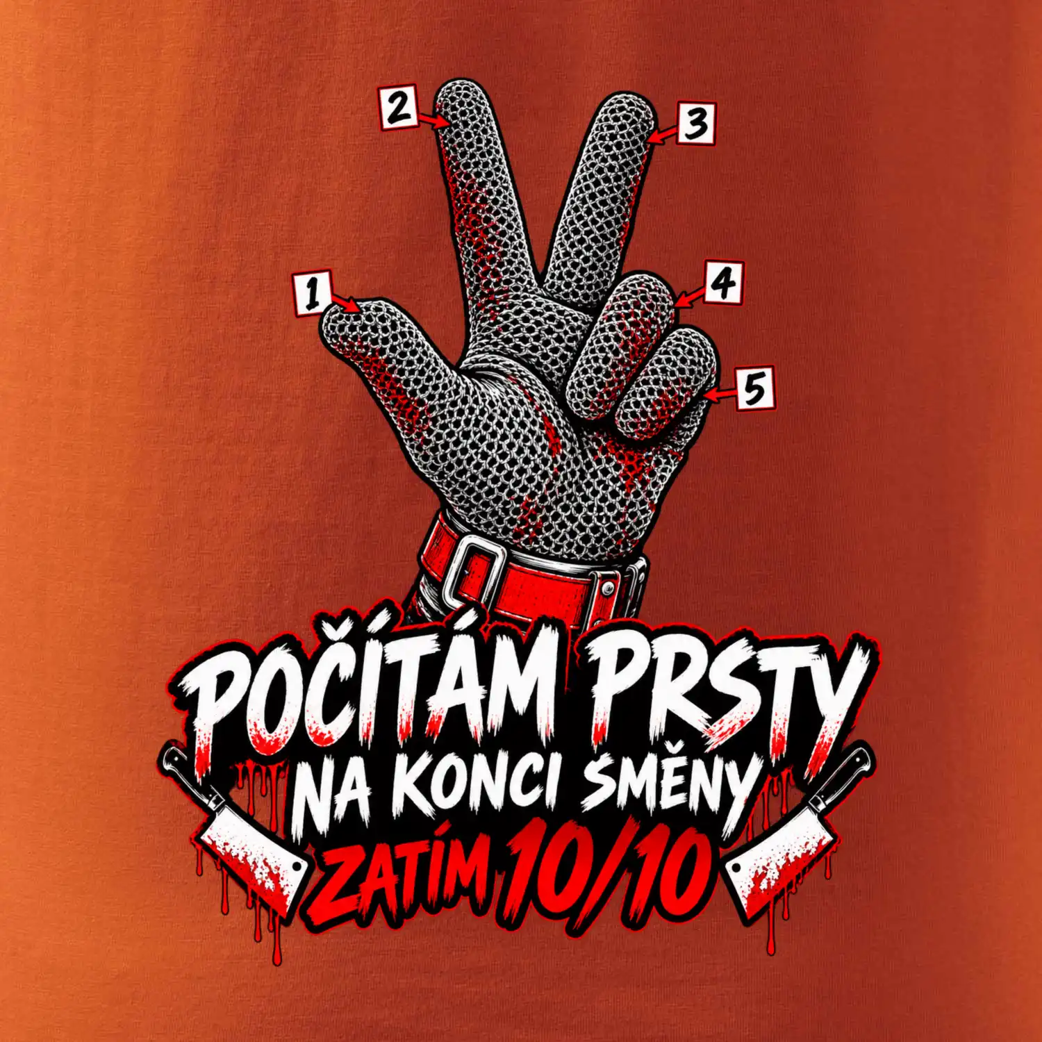 Řezník počítám prsty na konci směny