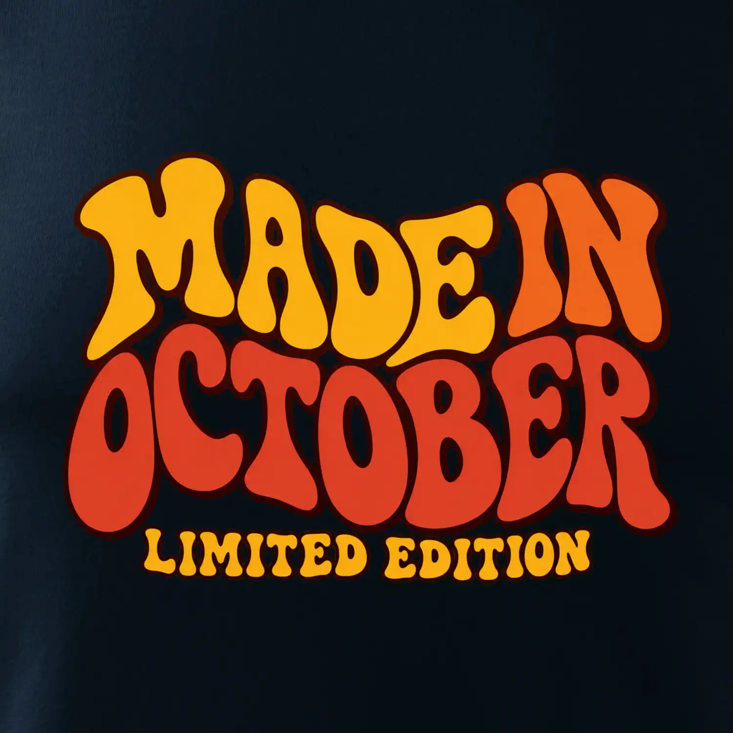 Made in october limited edition retro vlnité písmo