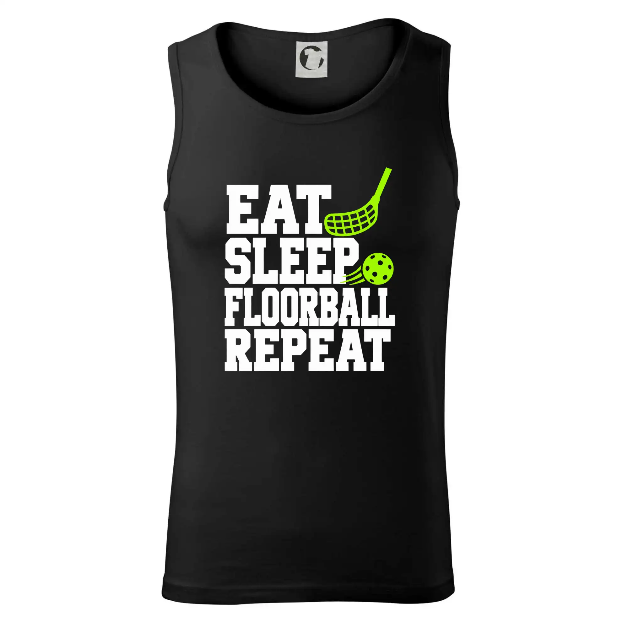 Eat Sleep Floorball Repeat - zelená hokejka