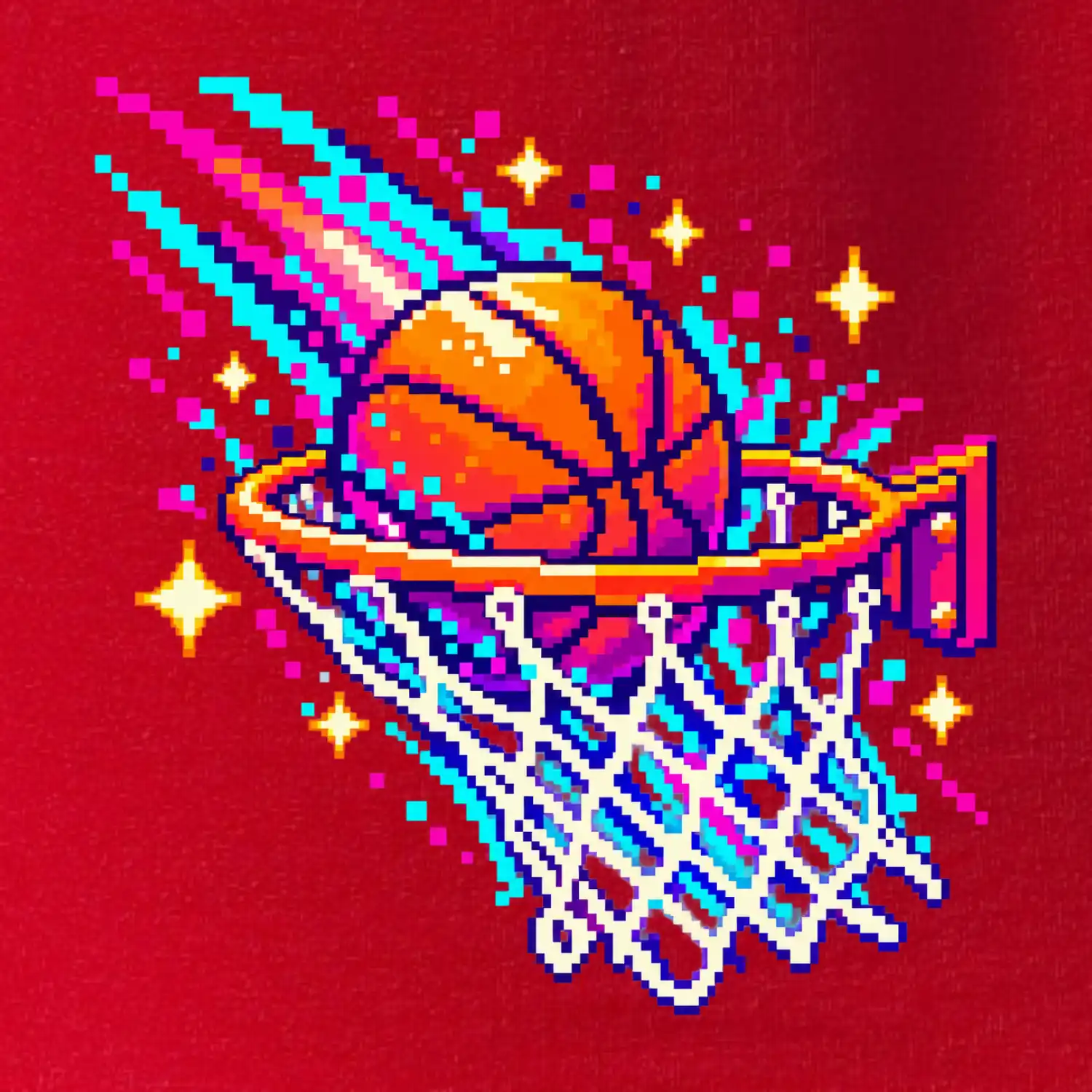 Pixel art basketbalový koš