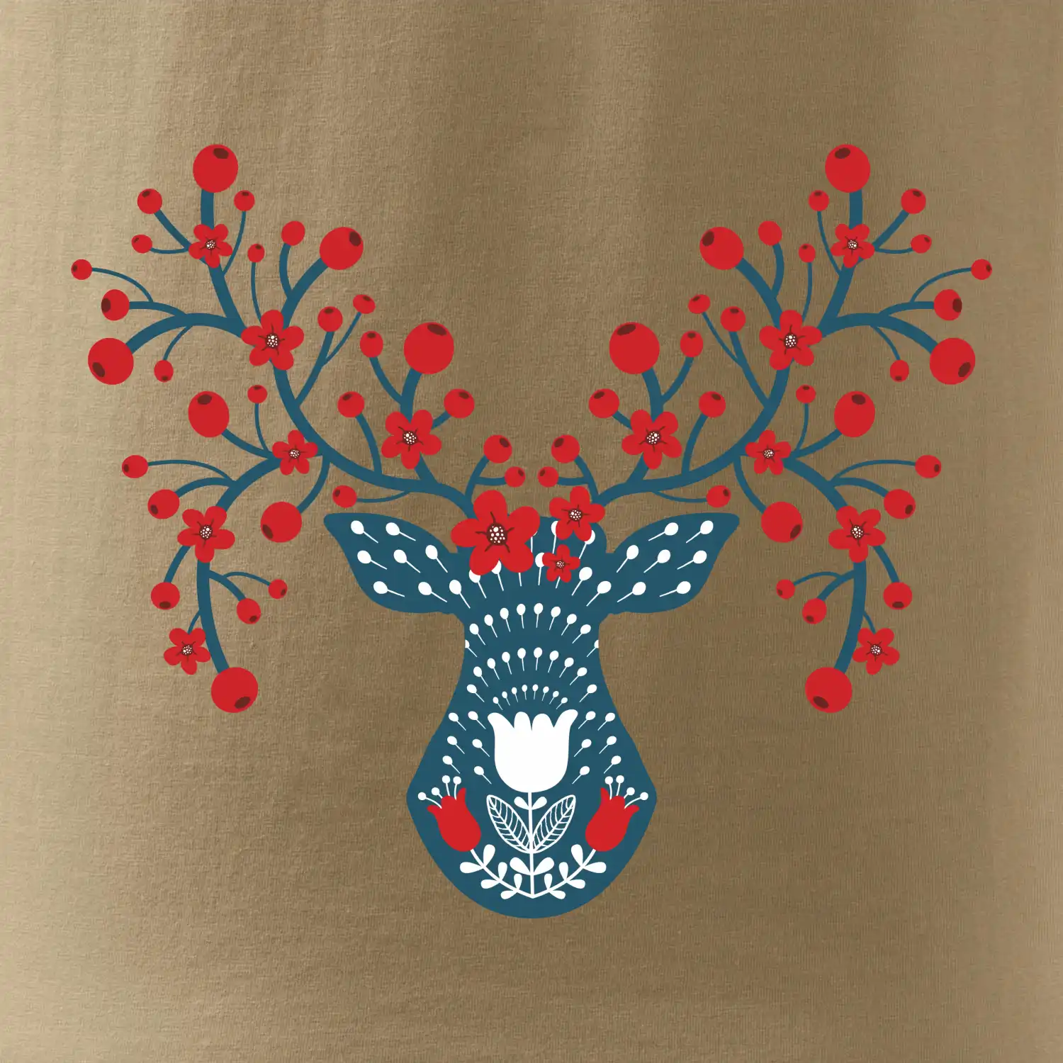 Folklor - jelen s červenými plody