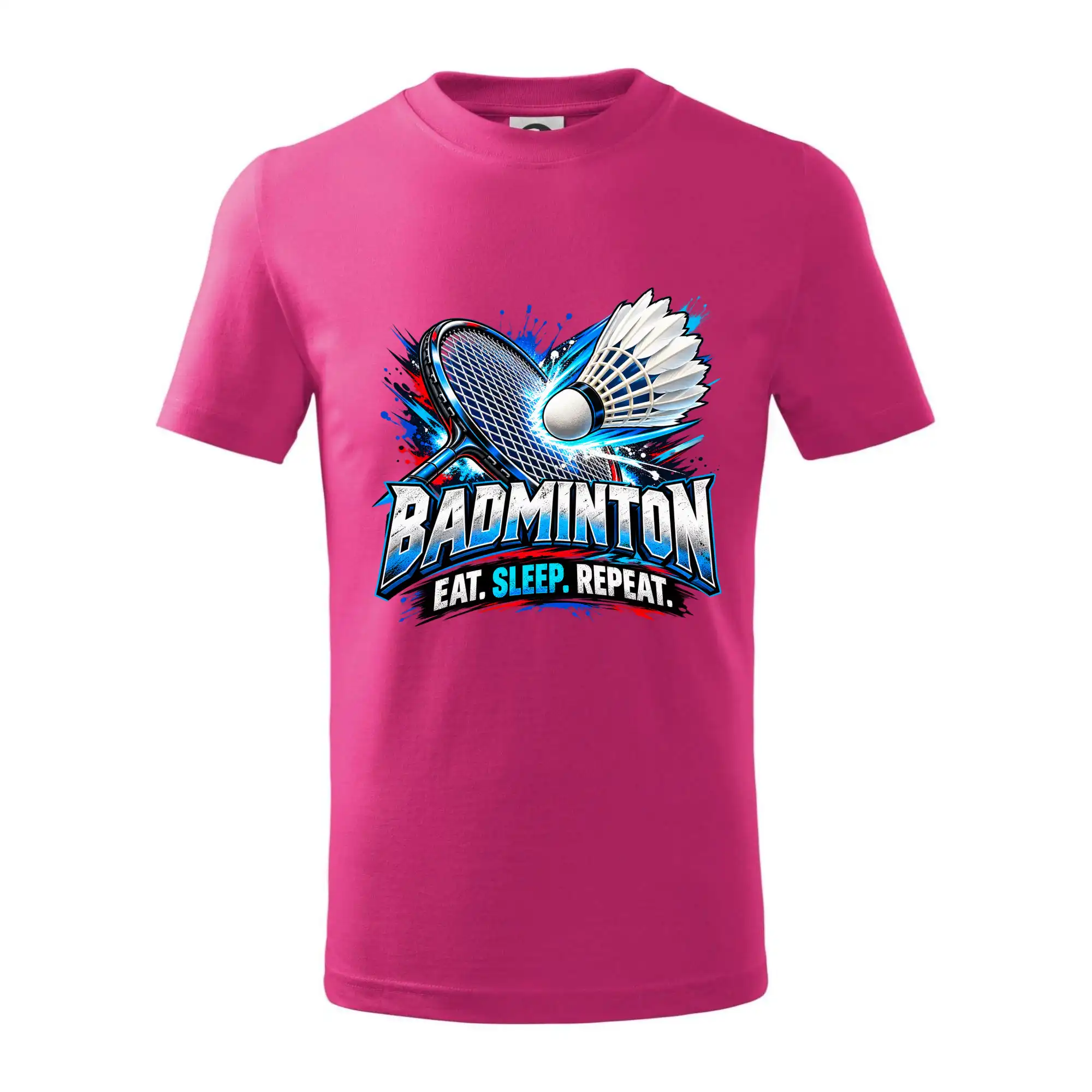 Badmintonová raketa s košíčkem eat sleep repeat