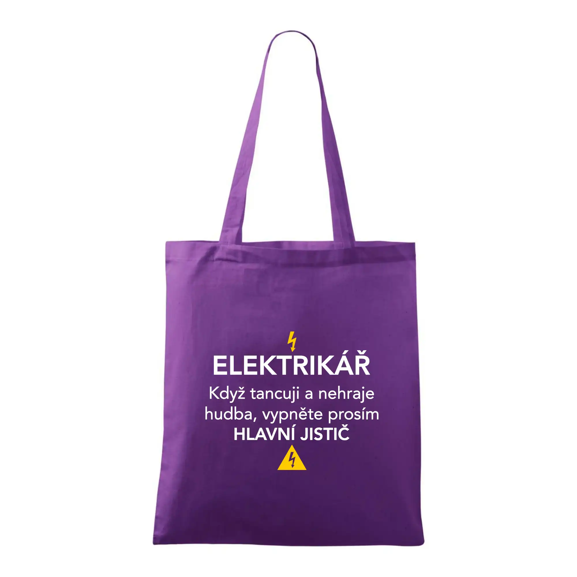 Elektrikář - hlavní jistič - Nápis na zádech