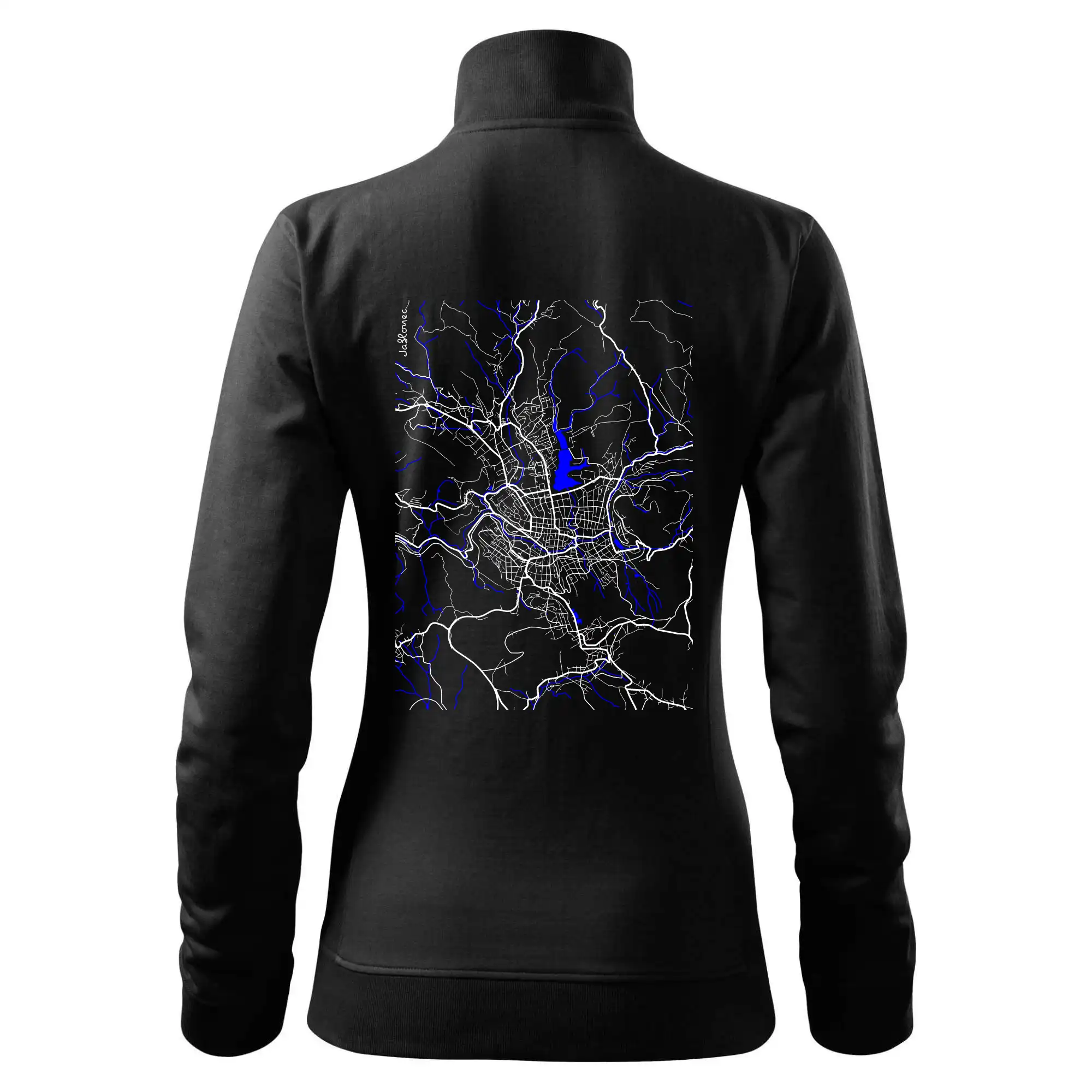 Jablonec nad Nisou - Mapa s vodními toky