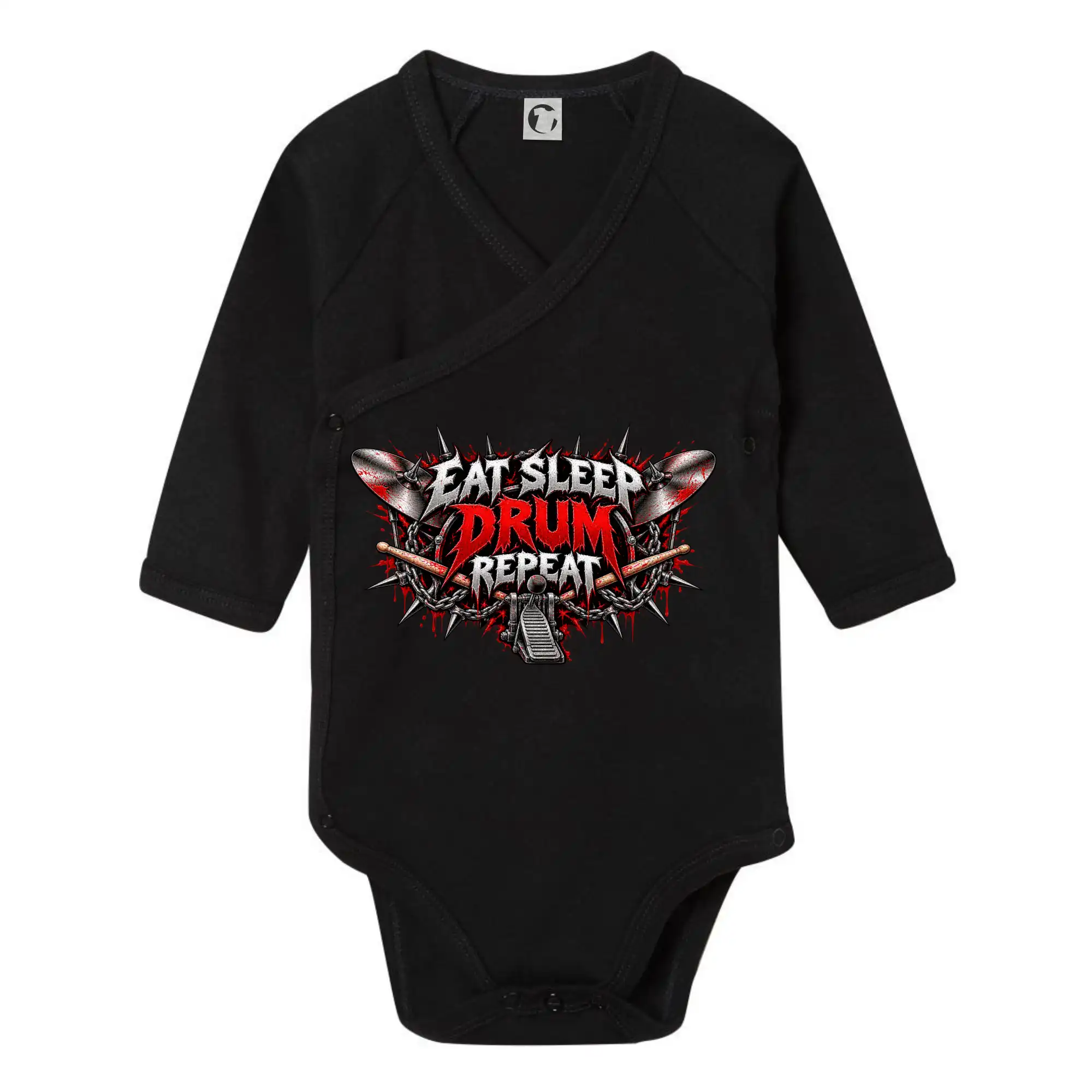 Eat sleep drum repeat metalový potisk bubeníka