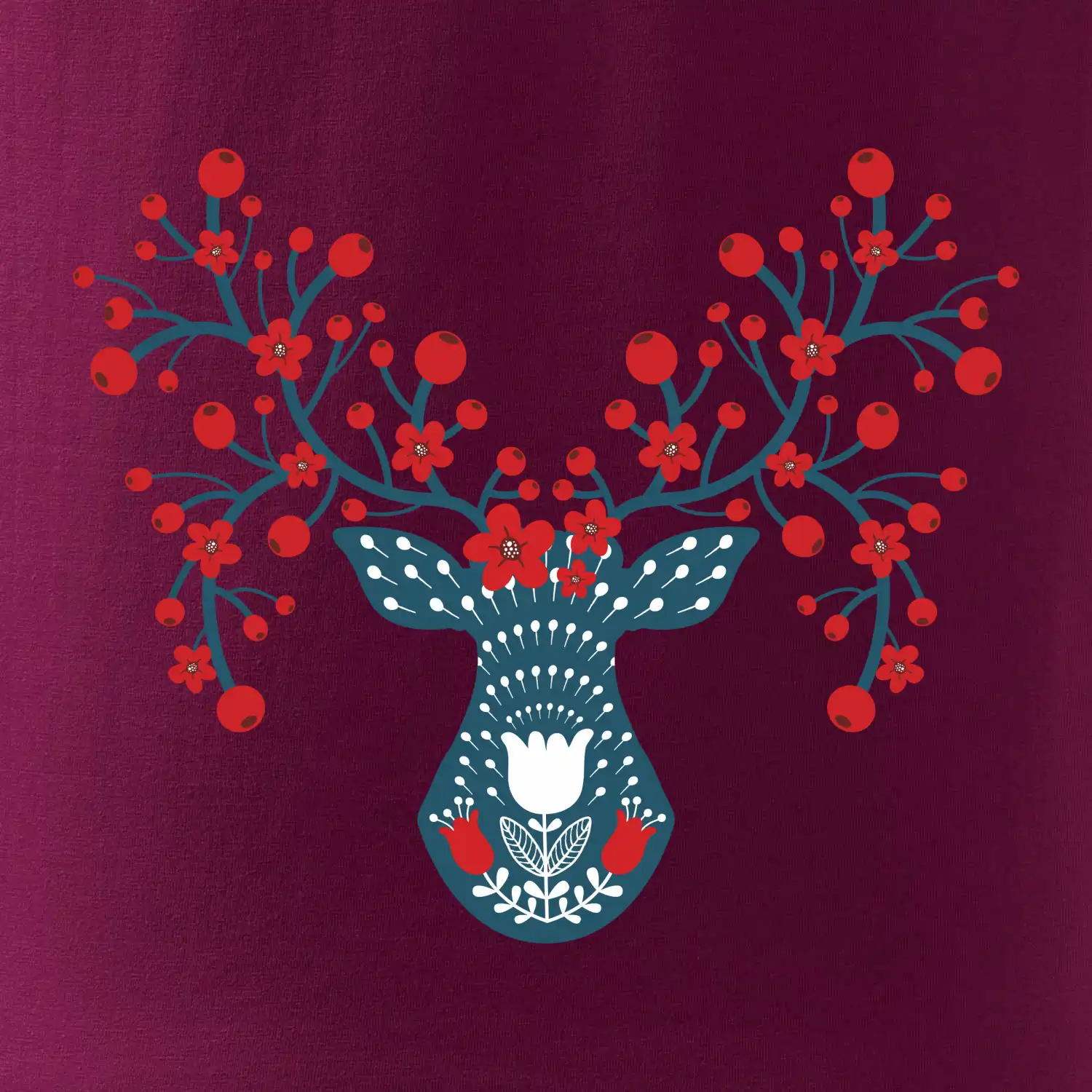 Folklor - jelen s červenými plody