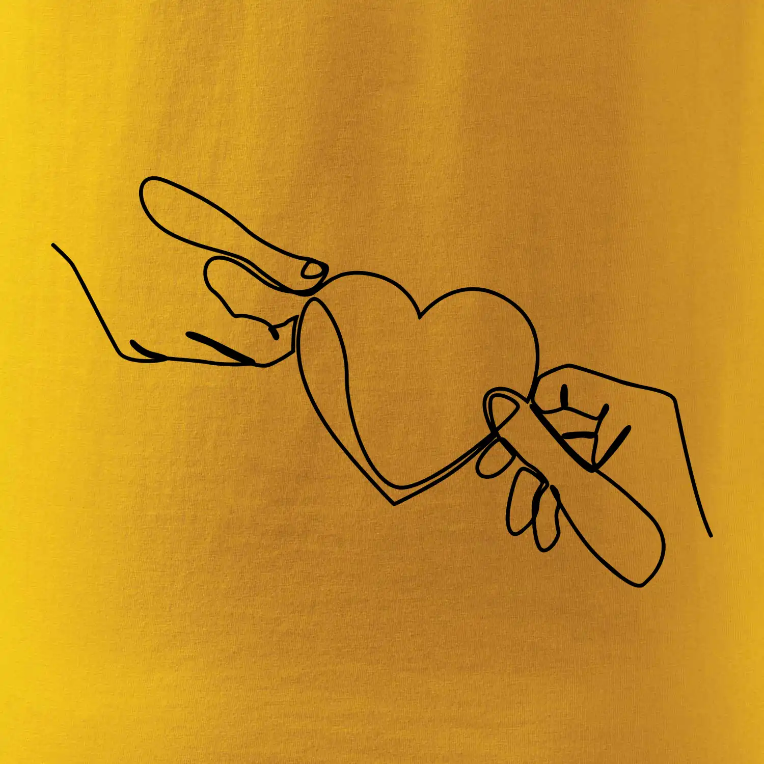 Dvě ruce a srdce jedním tahem