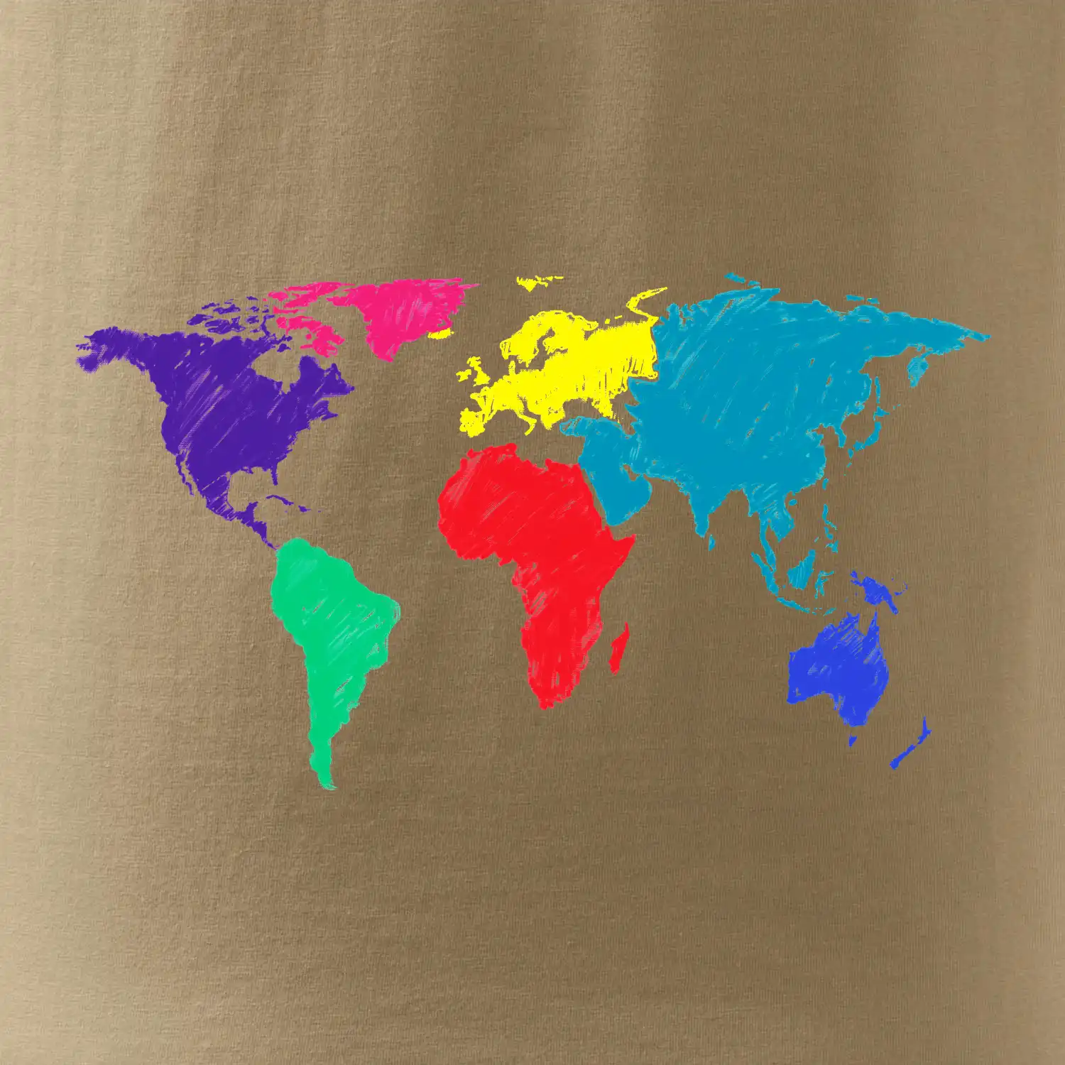 Světové kontinenty bez názvů - barevné