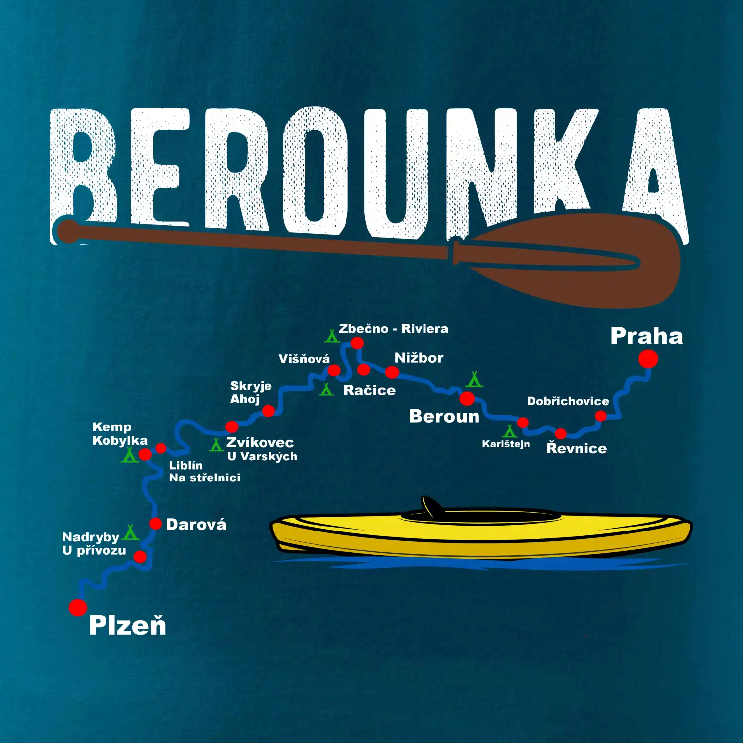 Mapa řeky Berounky