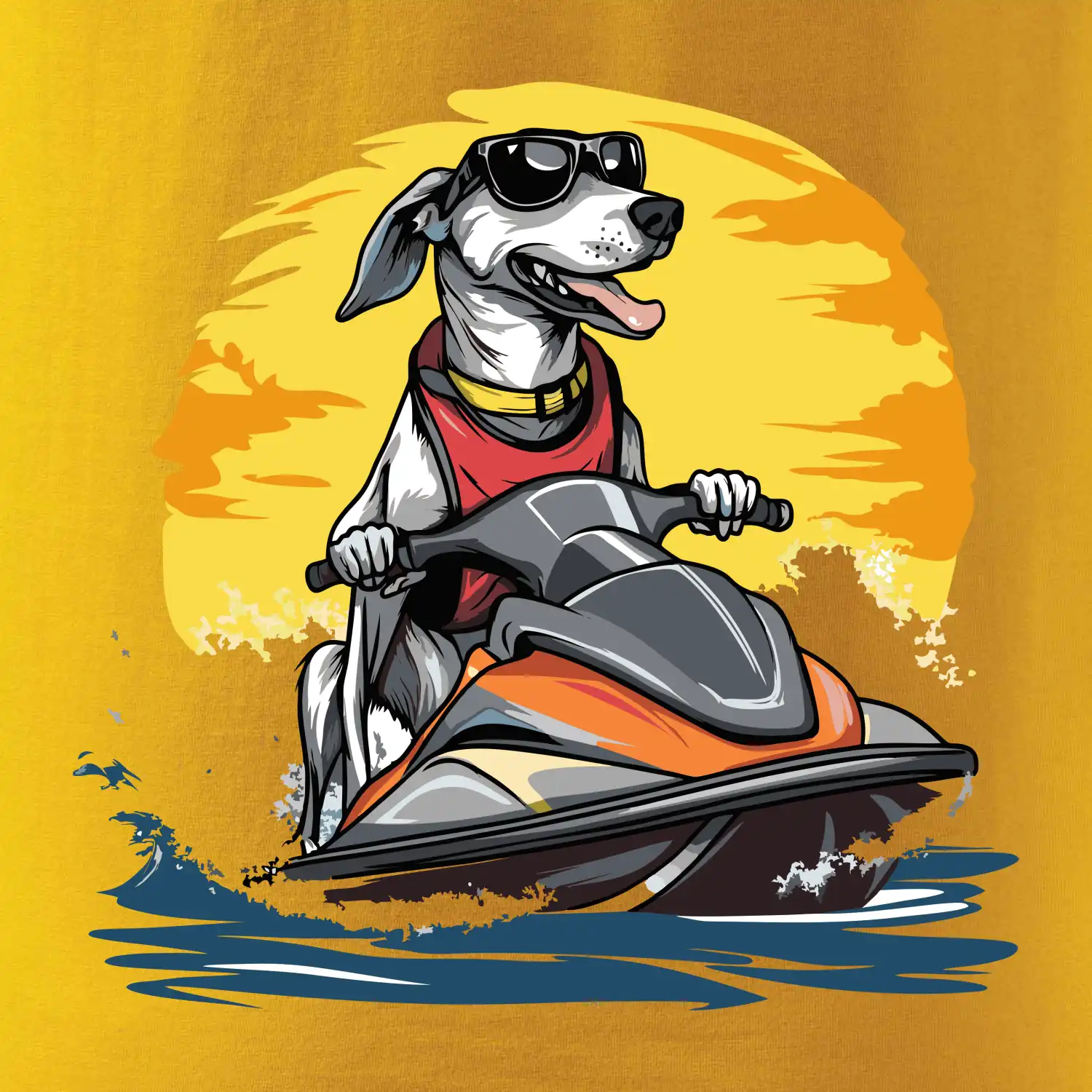 Chrt na vodním skútru