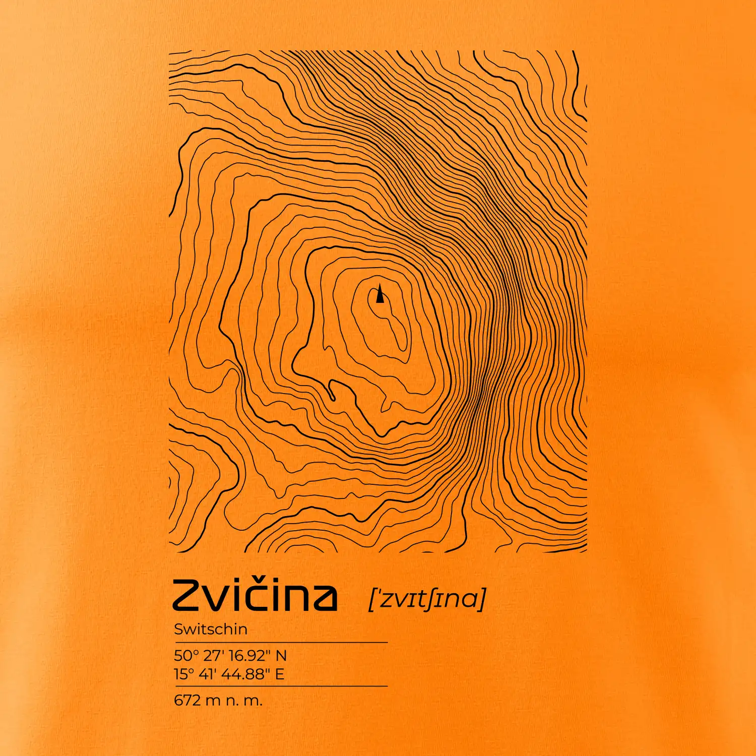 Zvičina - vrstevnice v obdélníku