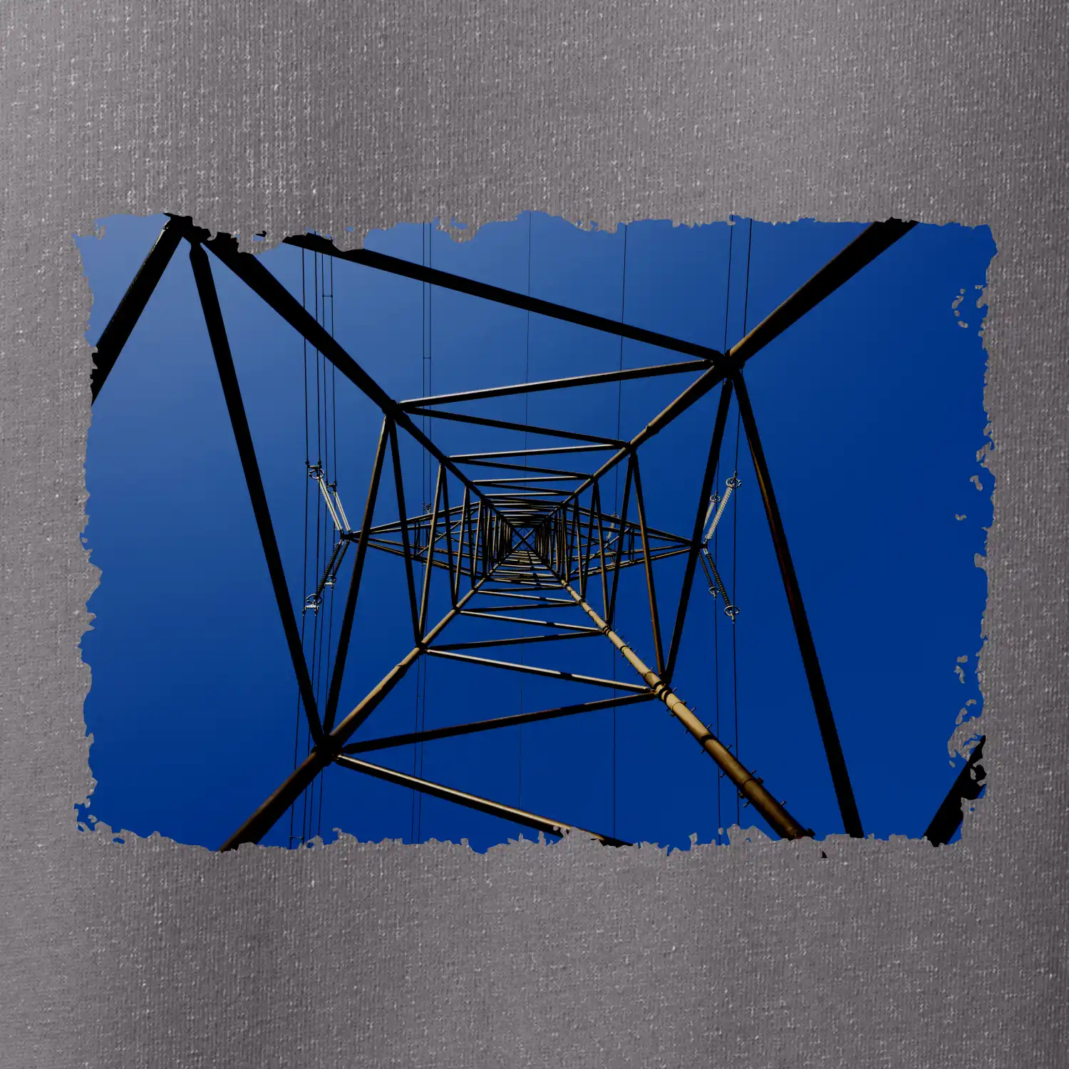 Stožár vysokého napětí zespodu