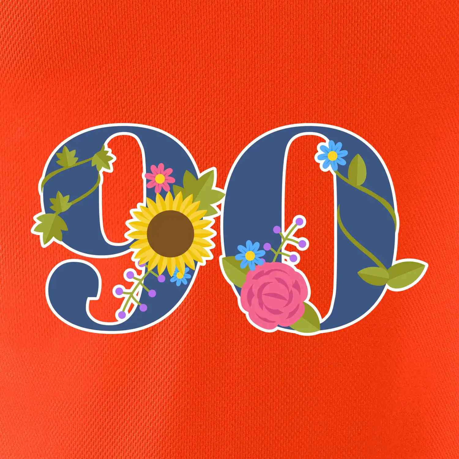 Květinové číslo kreslené - 90