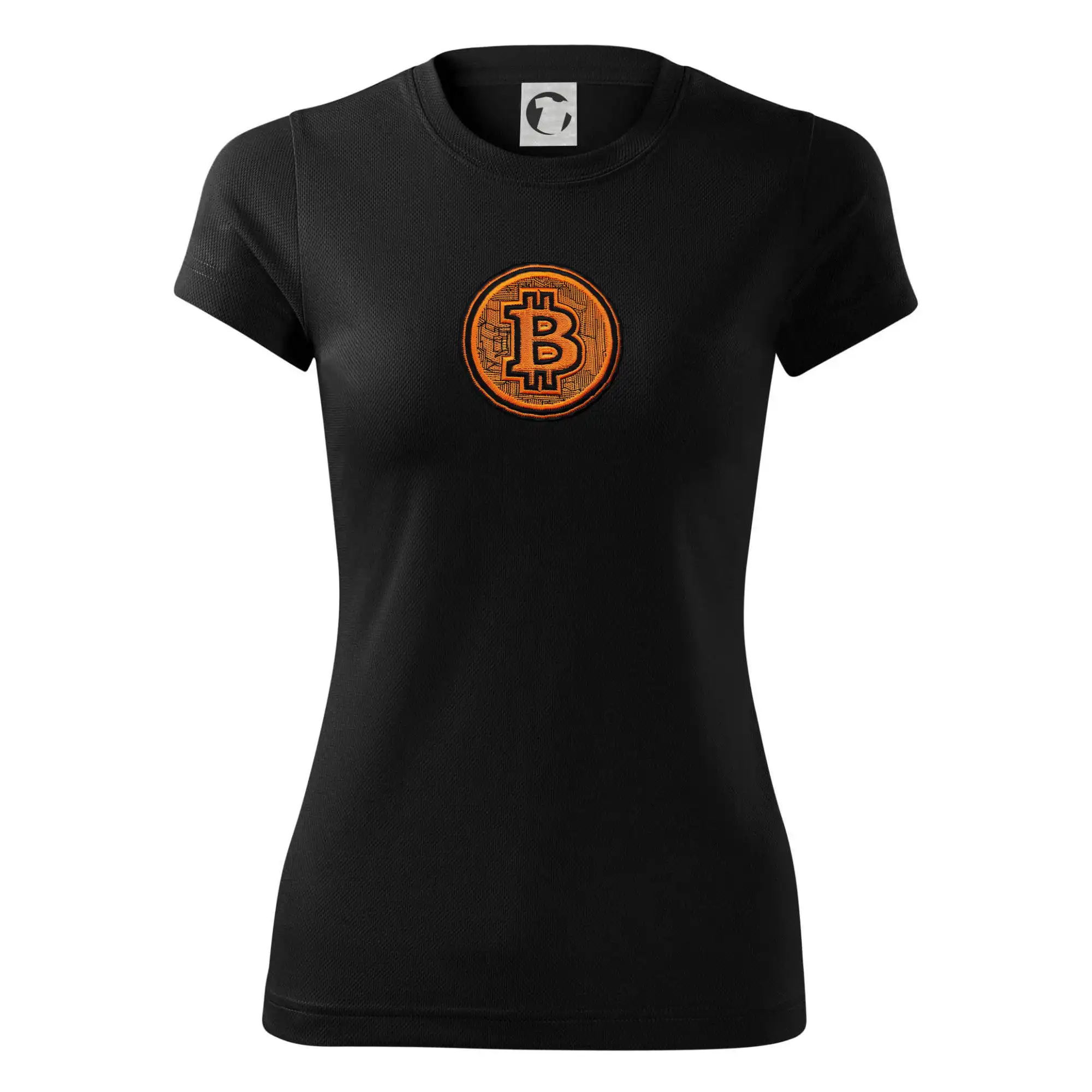 Logo bitcoin ve vyšívaném stylu