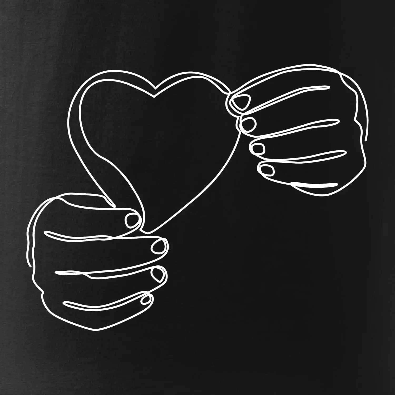 Ruka držící srdce  jedním tahem