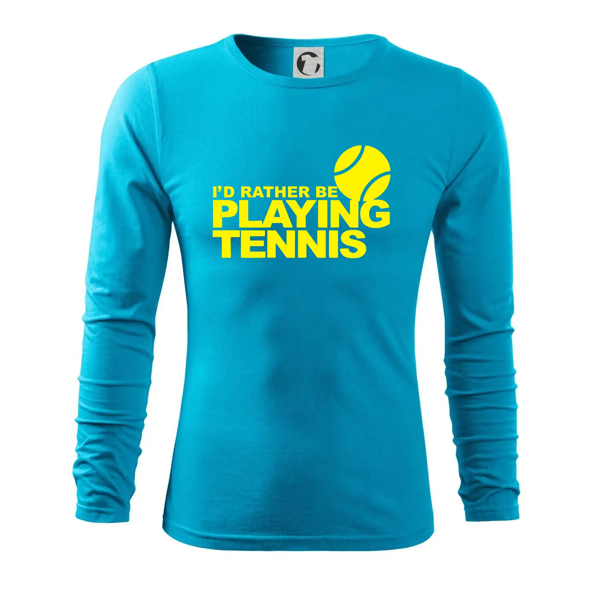 Playing tennis