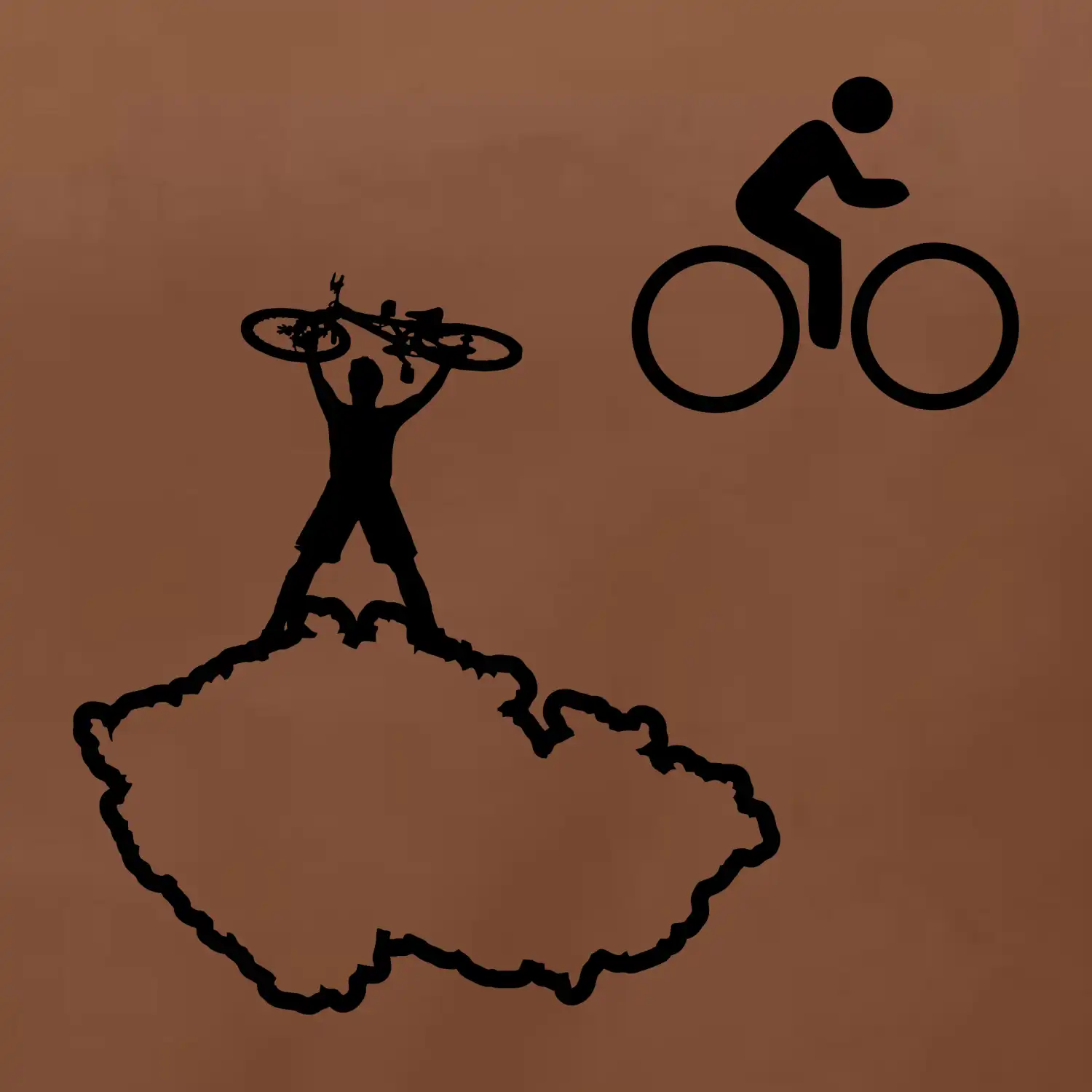 Mapa ČR + kolo na prsu