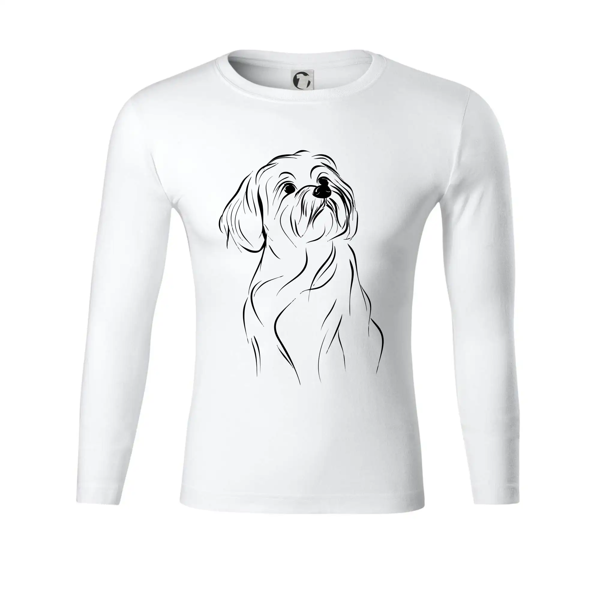 Lhasa Apso černý nákres slabé linky