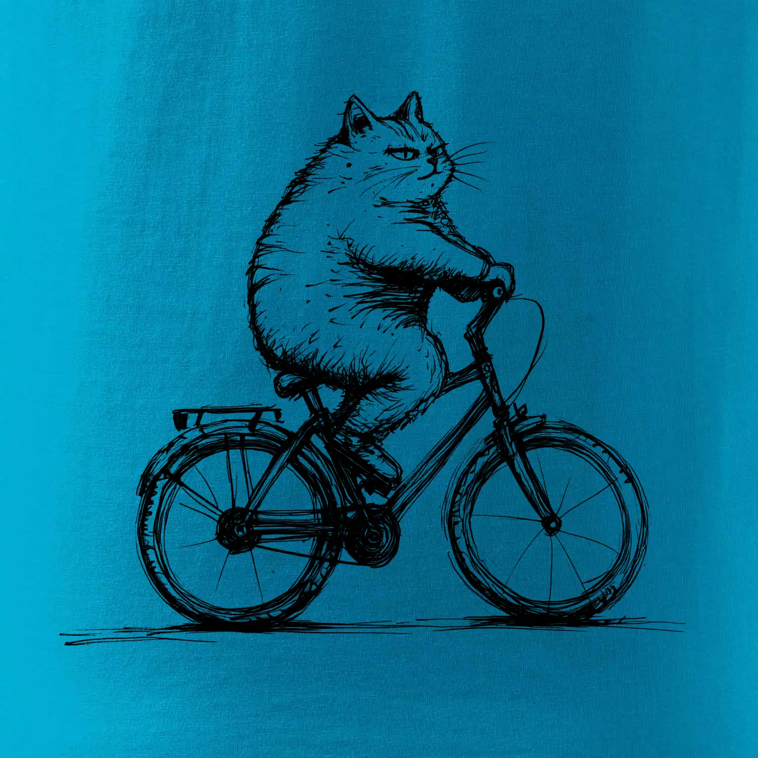 Tlustá kočka  na kole