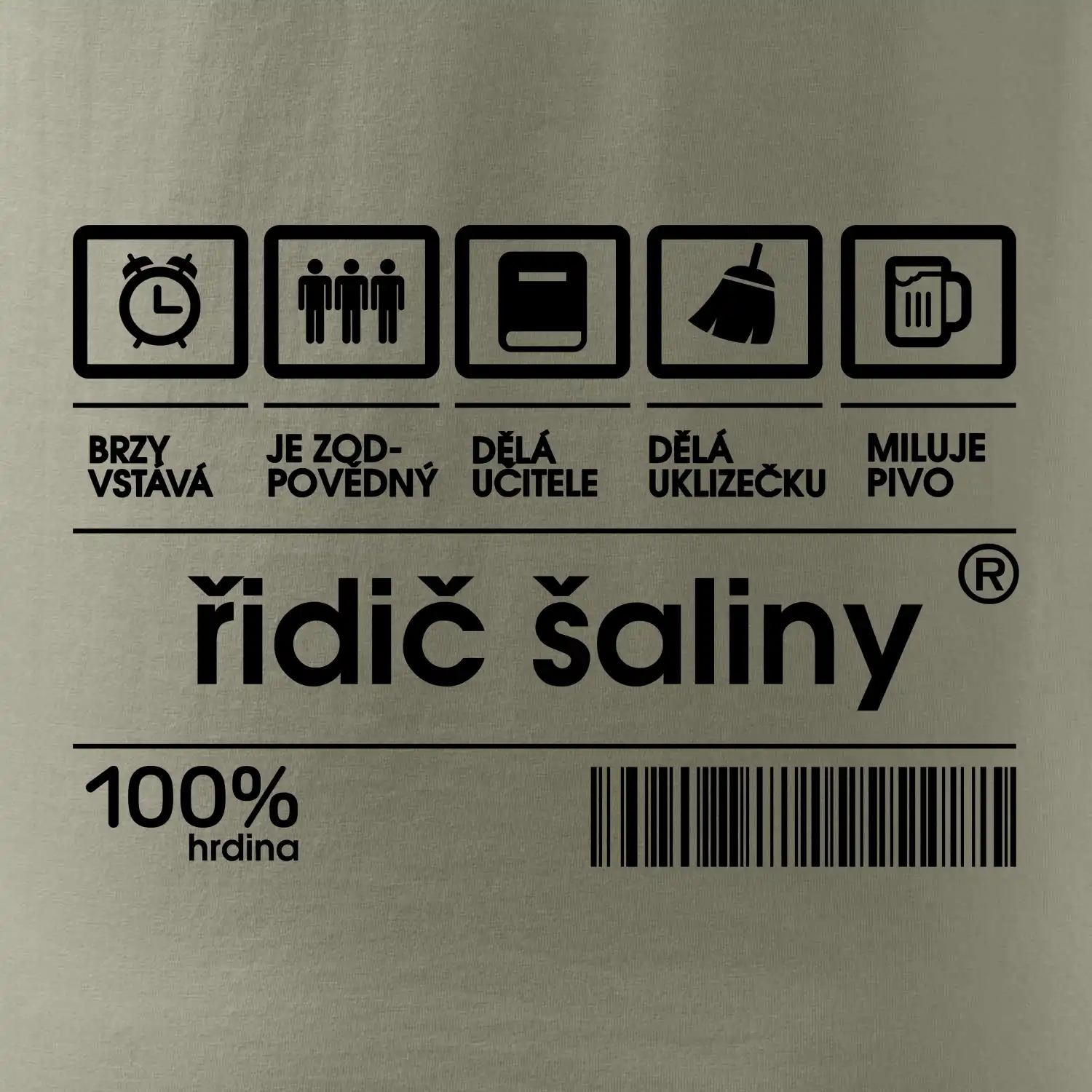 Čárový kód - řidič šaliny