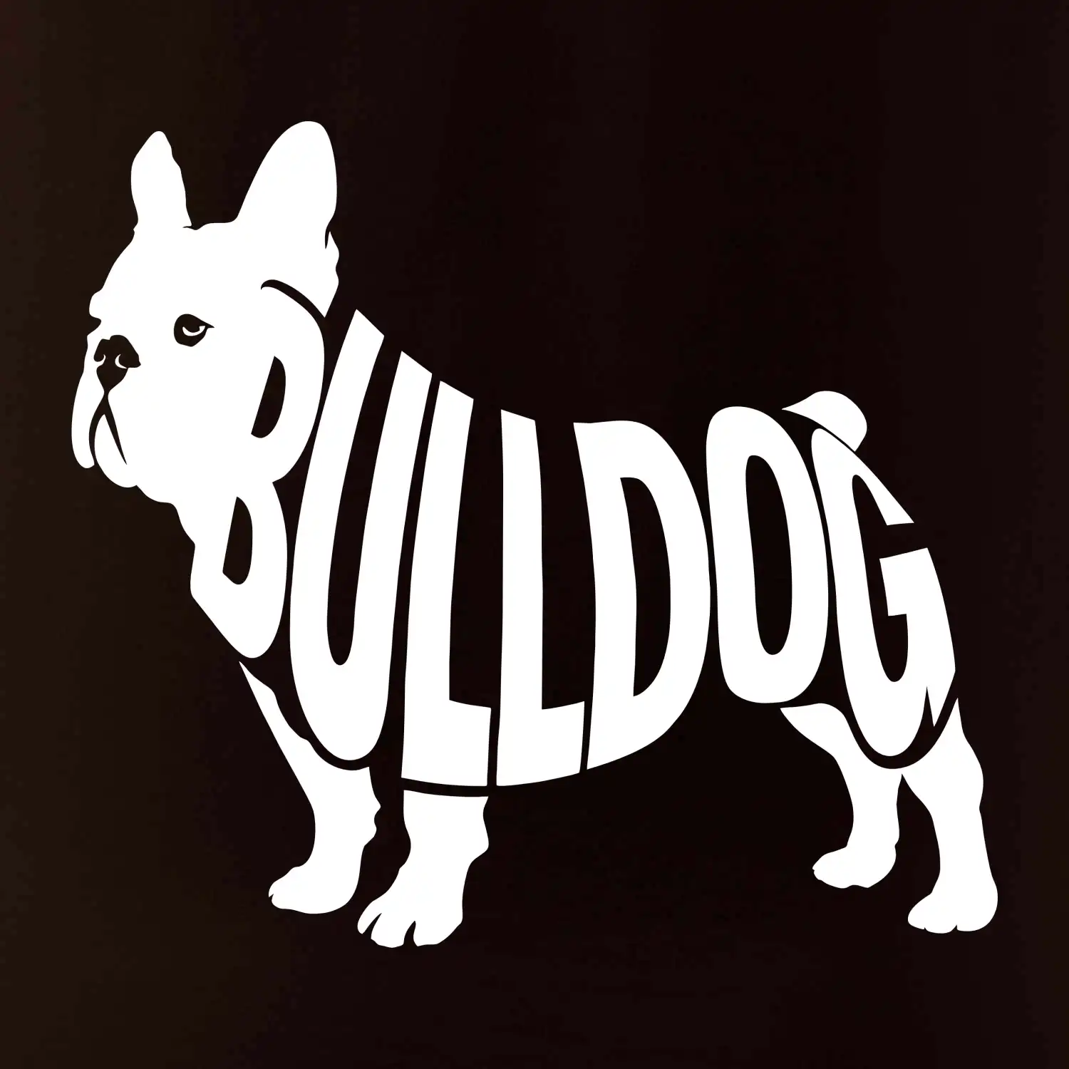 Bulldog  nápis v těle