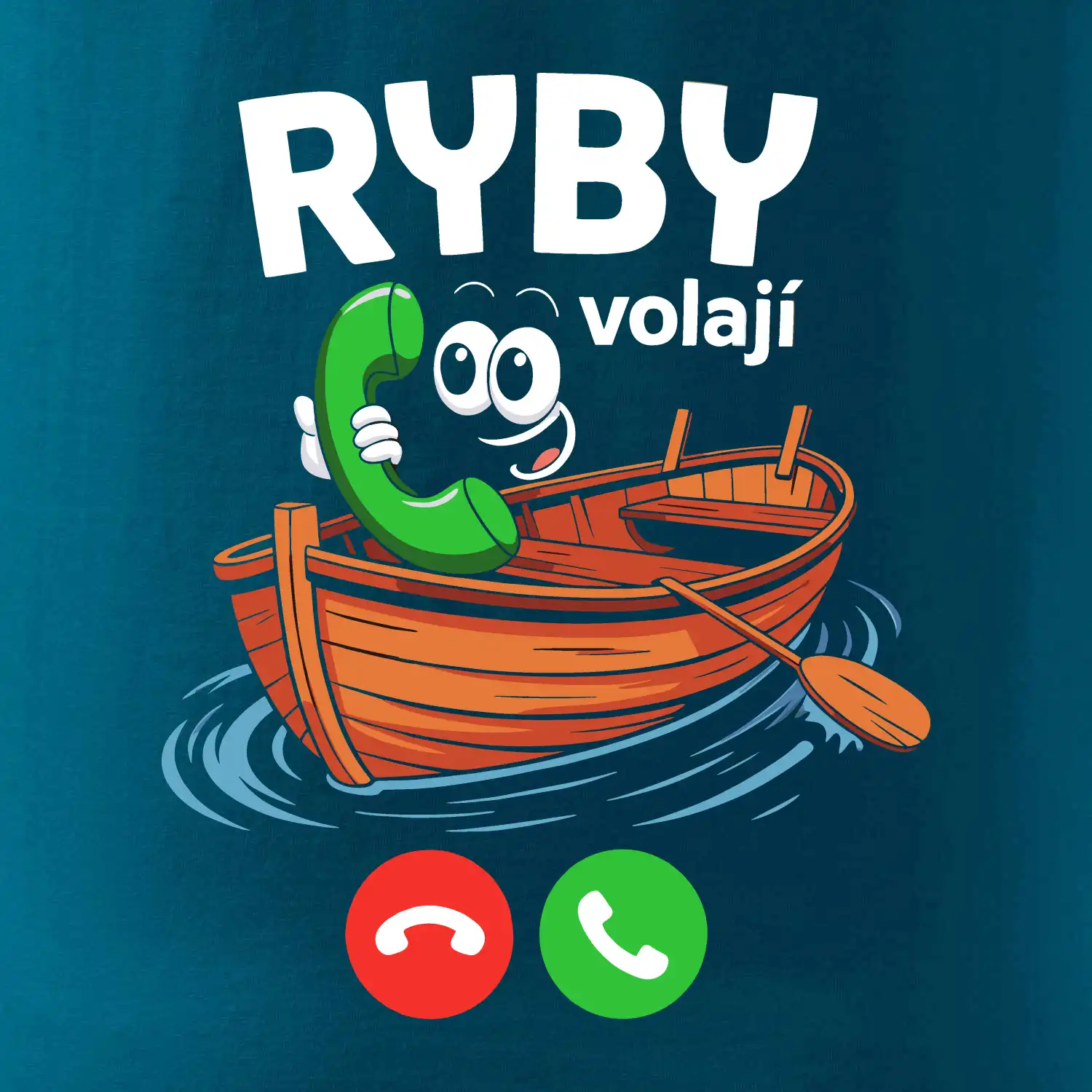 Karikatura ryby volají