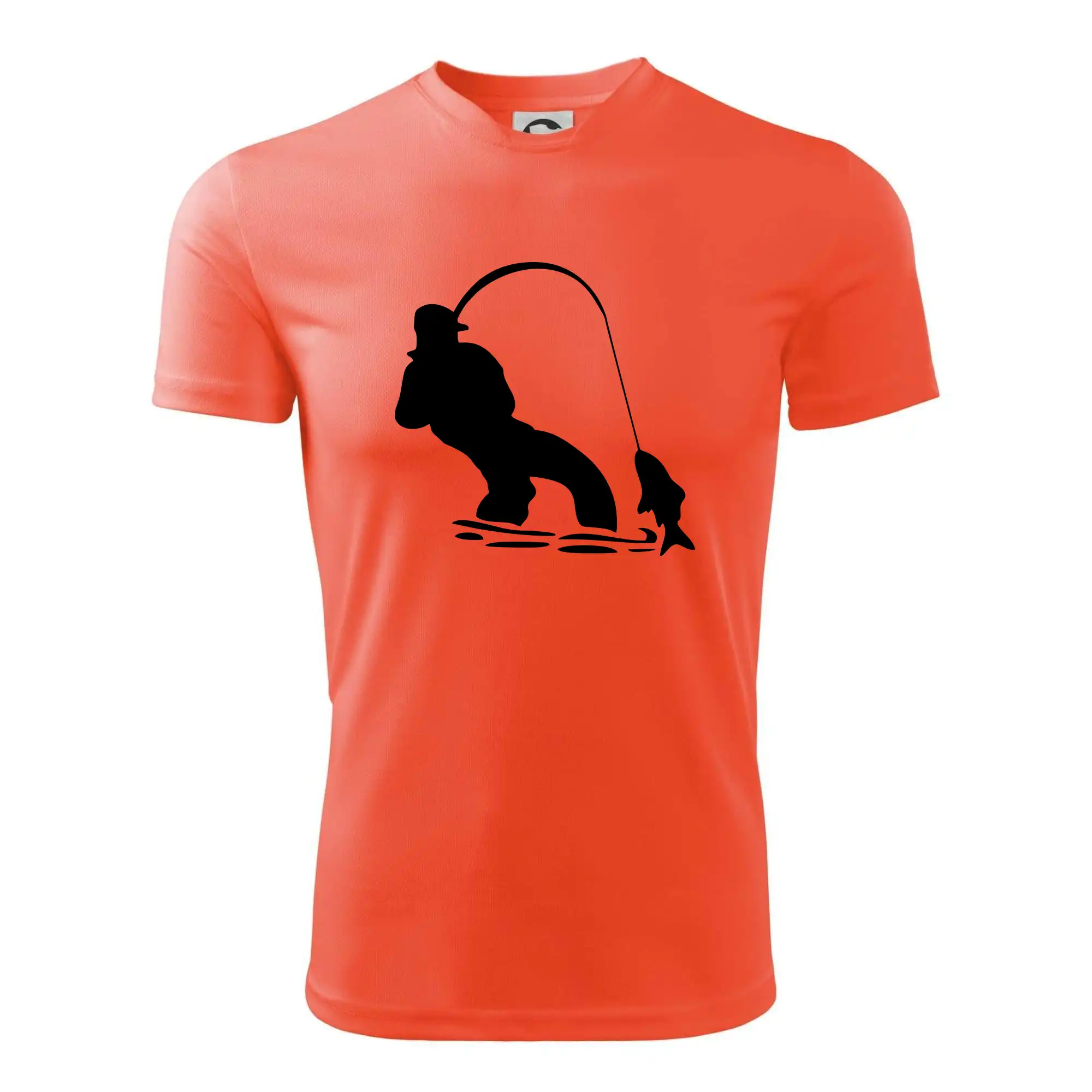 Rybář tahající rybu