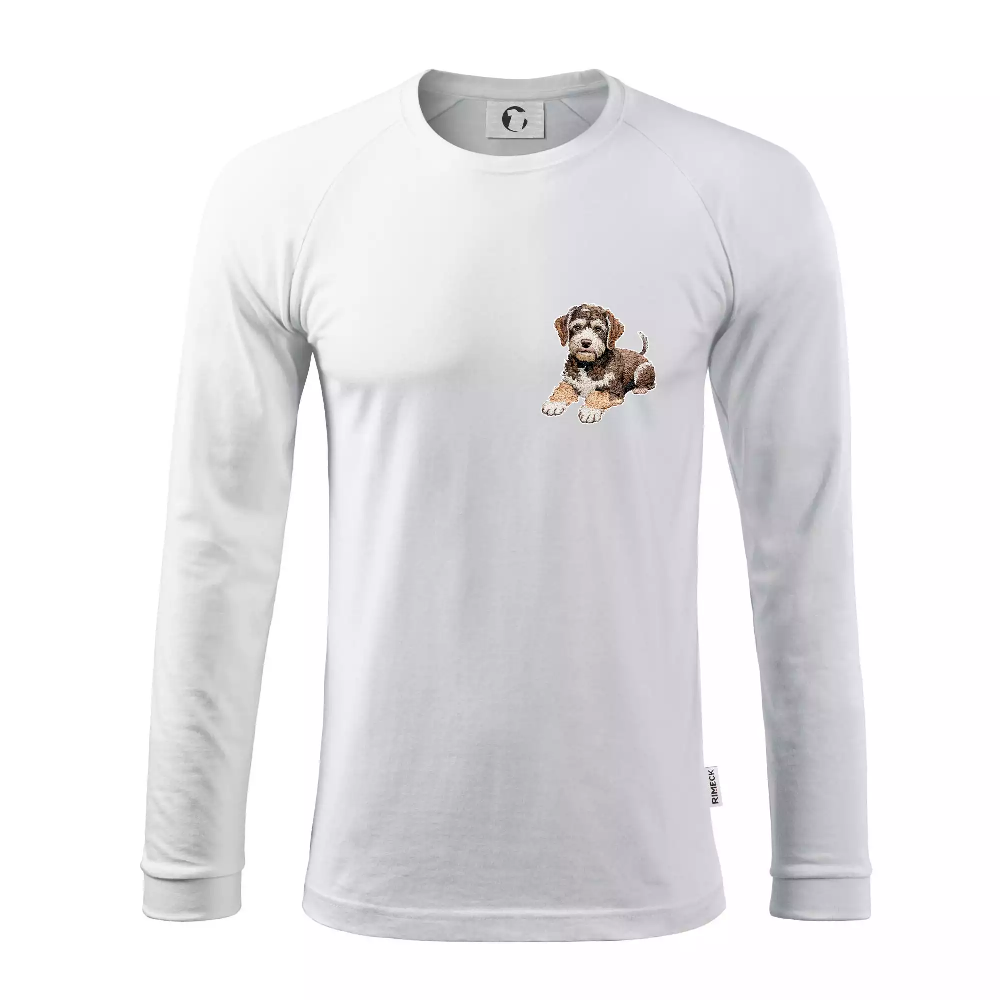 Lagotto romagnolo ležicí vyšívaný na prsu