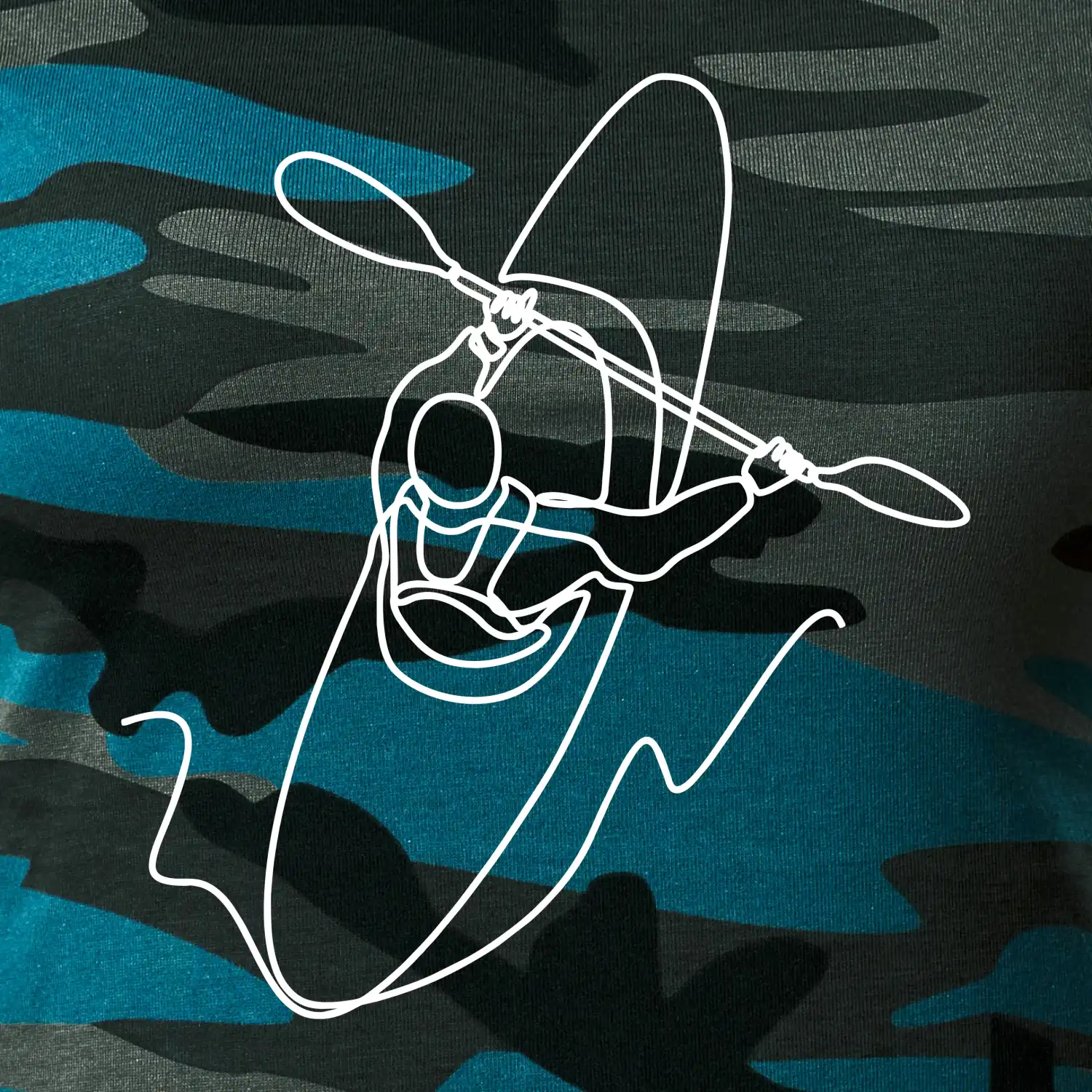 Kajak  ze shora jedním tahem