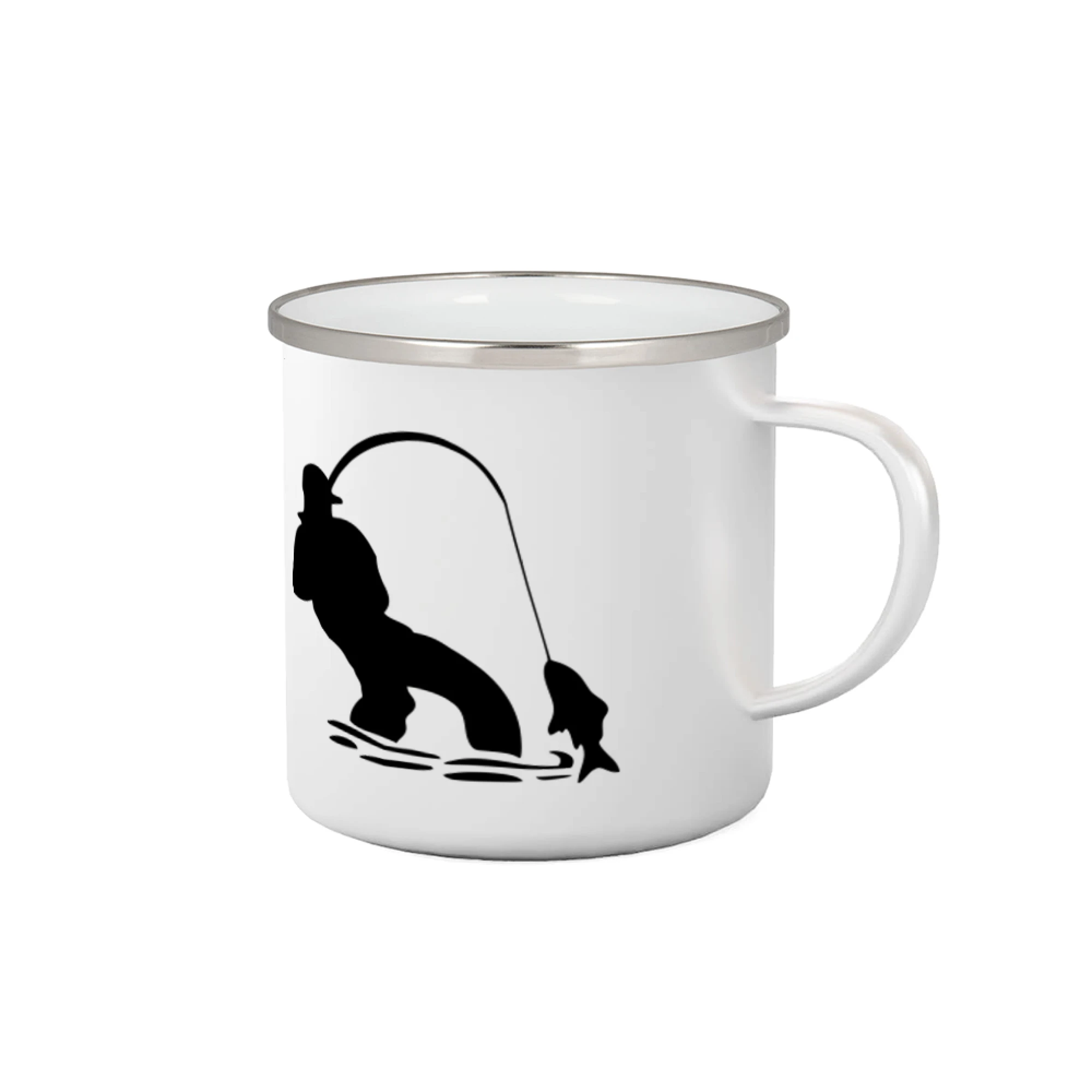 Rybář tahající rybu