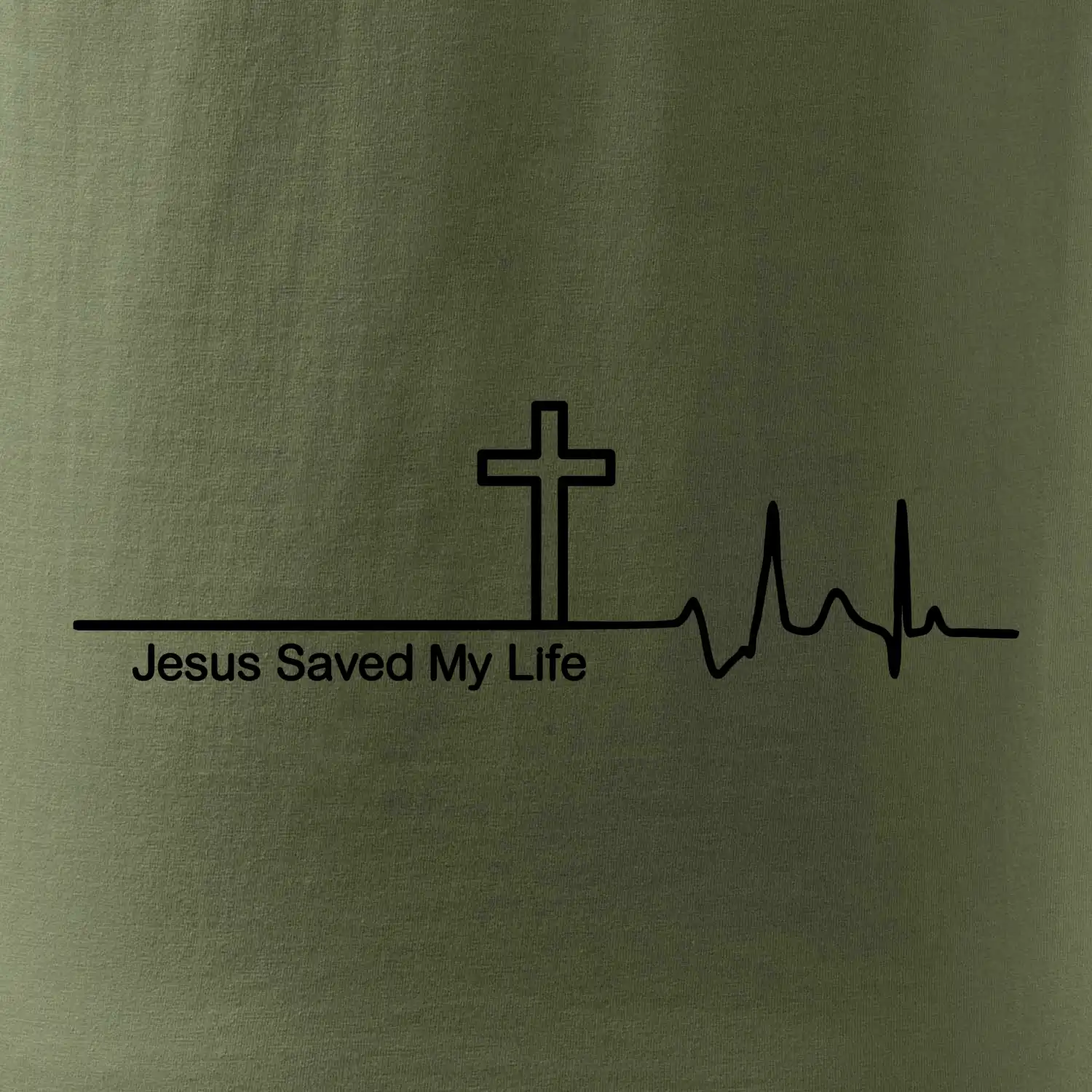 Jesus Saved My Life kříž ekg