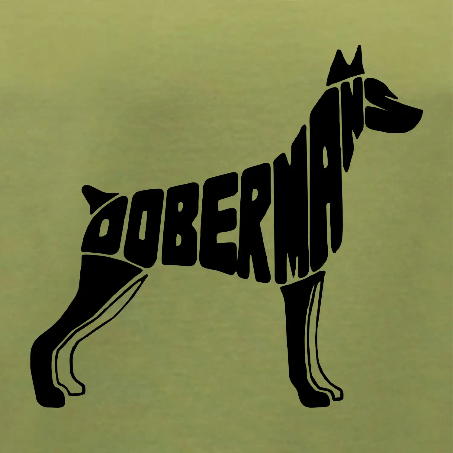 Dobrmans - nápis v tělě