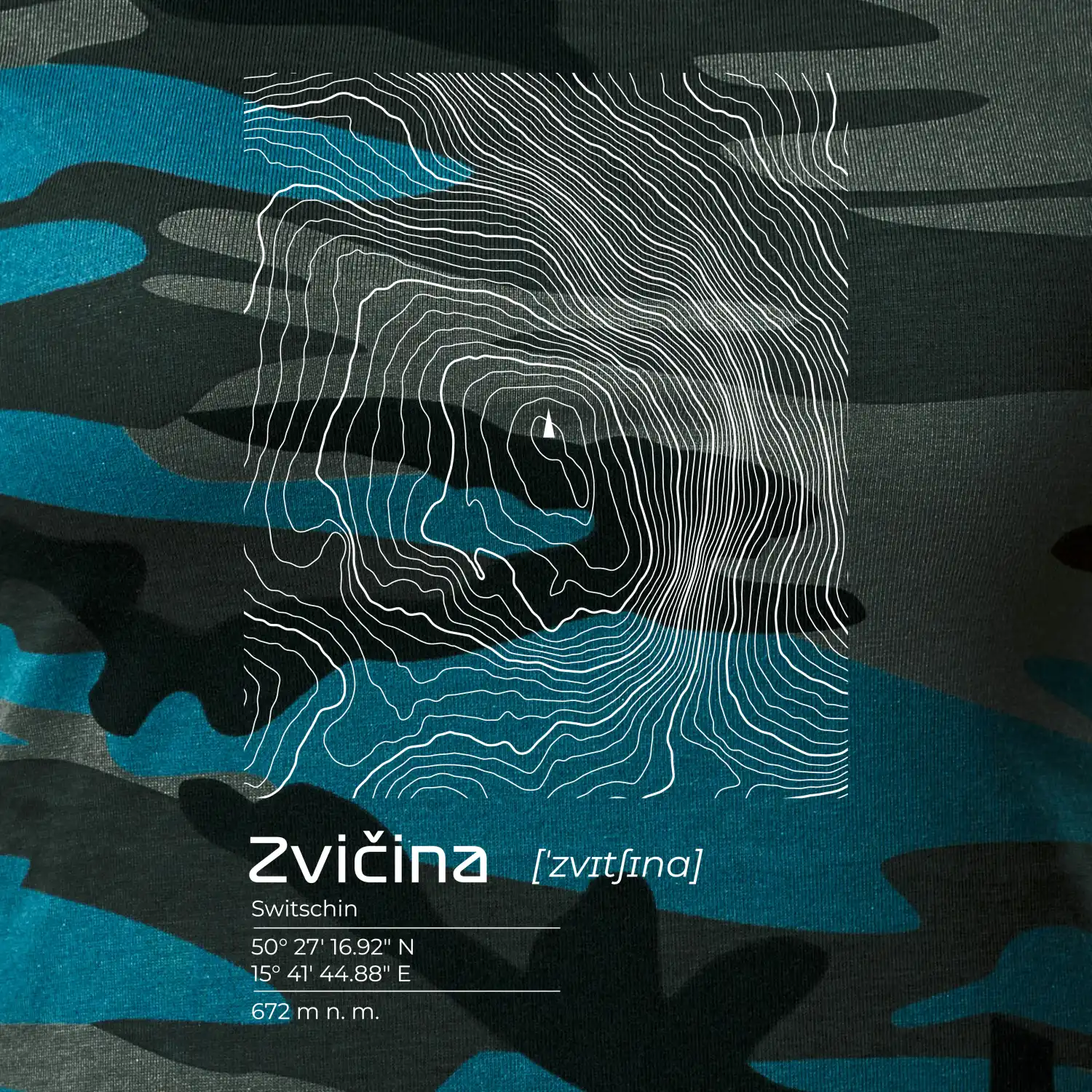 Zvičina - vrstevnice v obdélníku