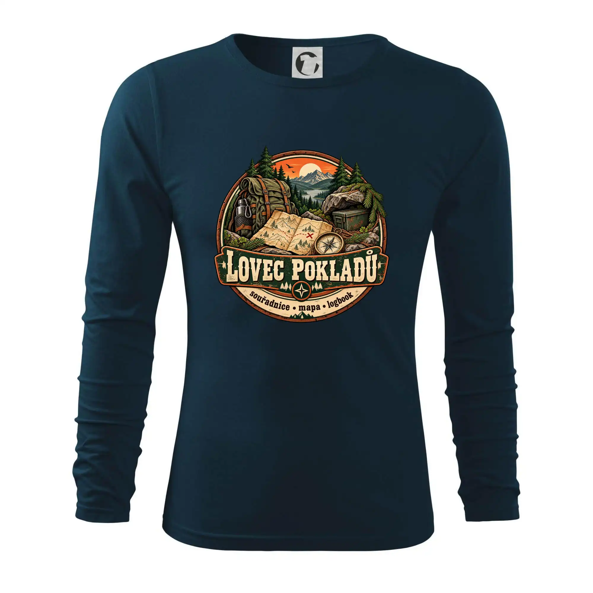 Lovec pokladů vintage horský odznak