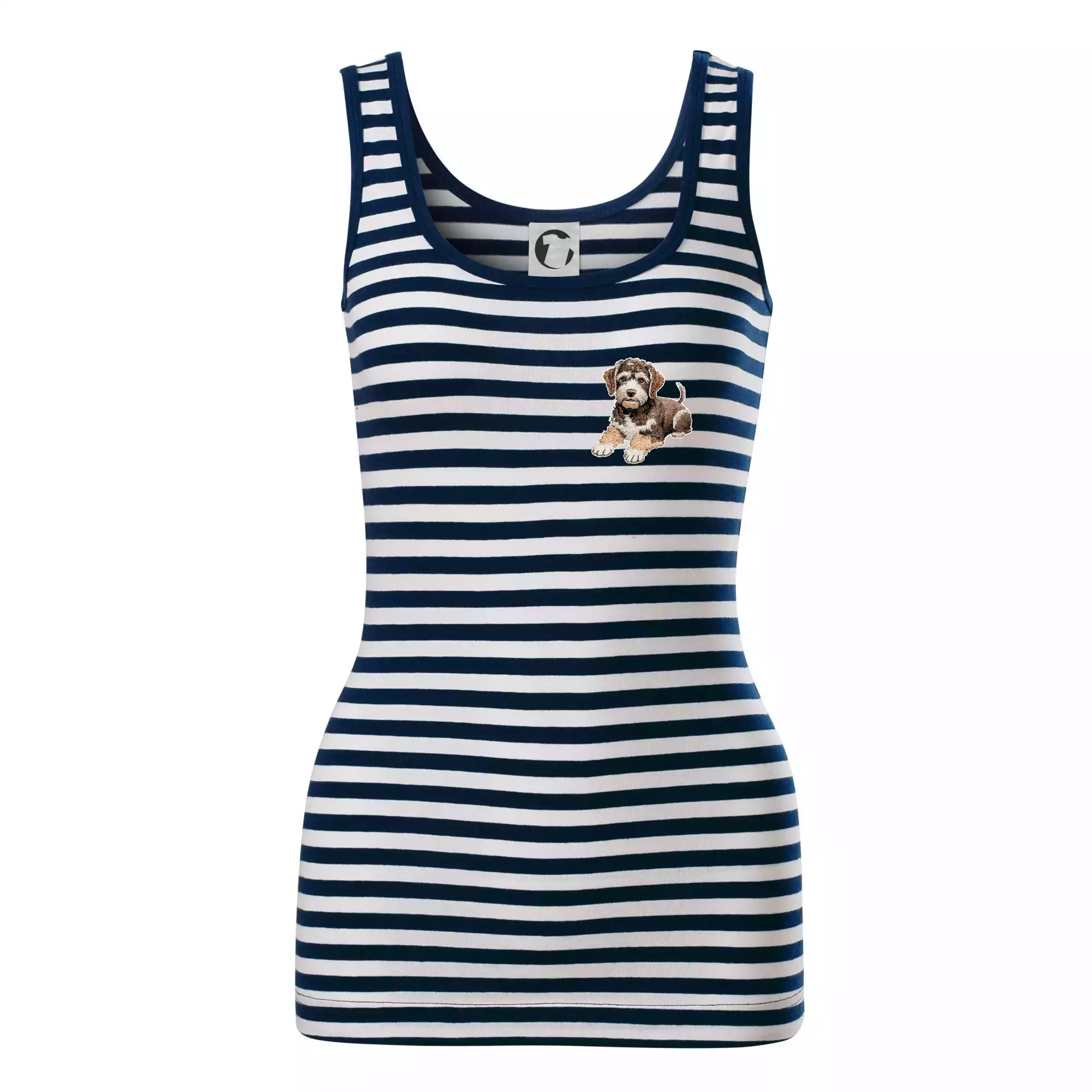 Lagotto romagnolo ležicí vyšívaný na prsu