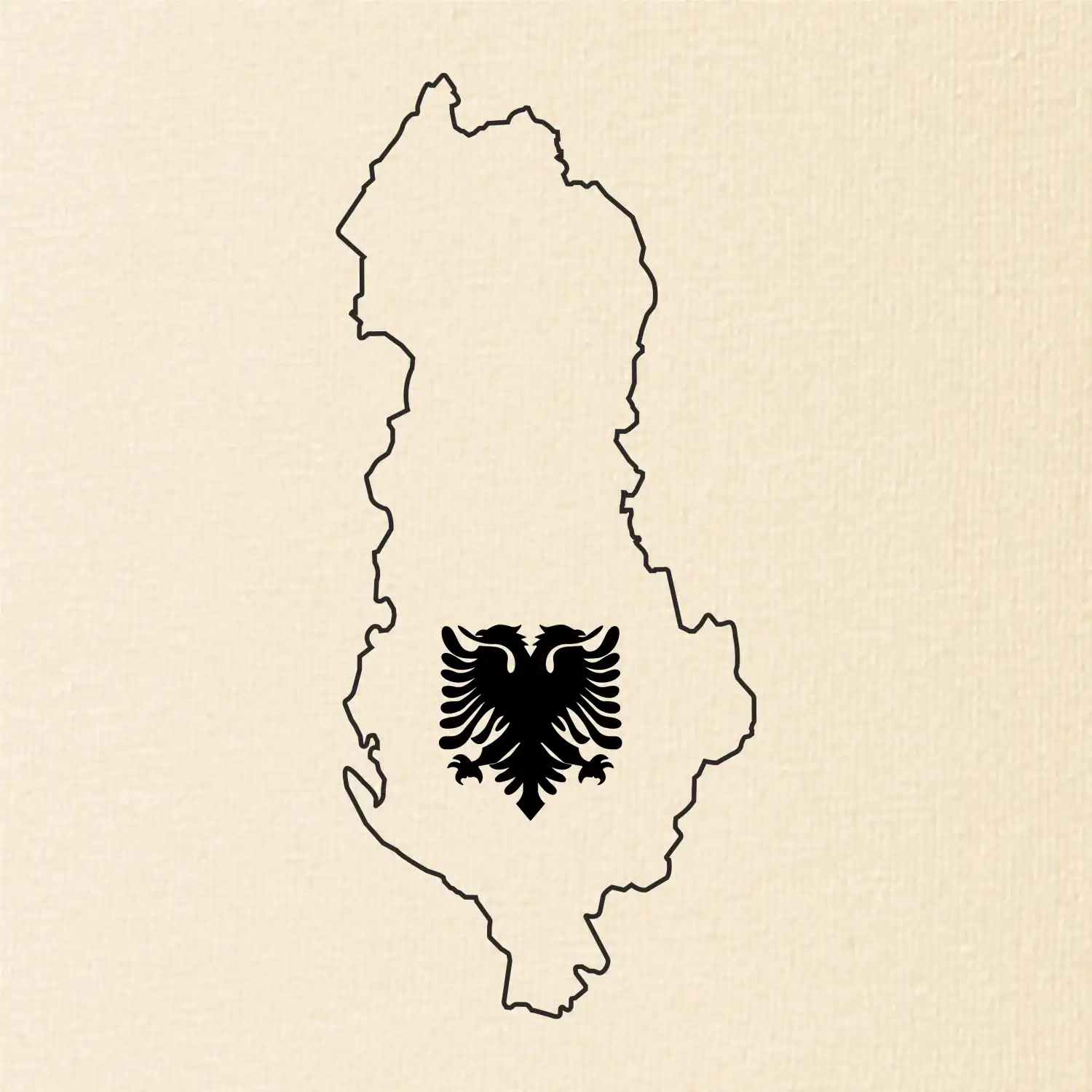 Albánie obrys mapa
