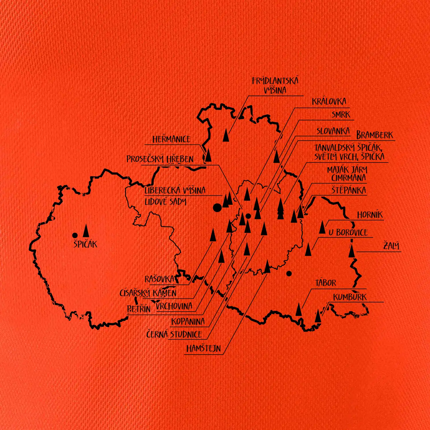 Mapa rozhleden - Liberecký kraj