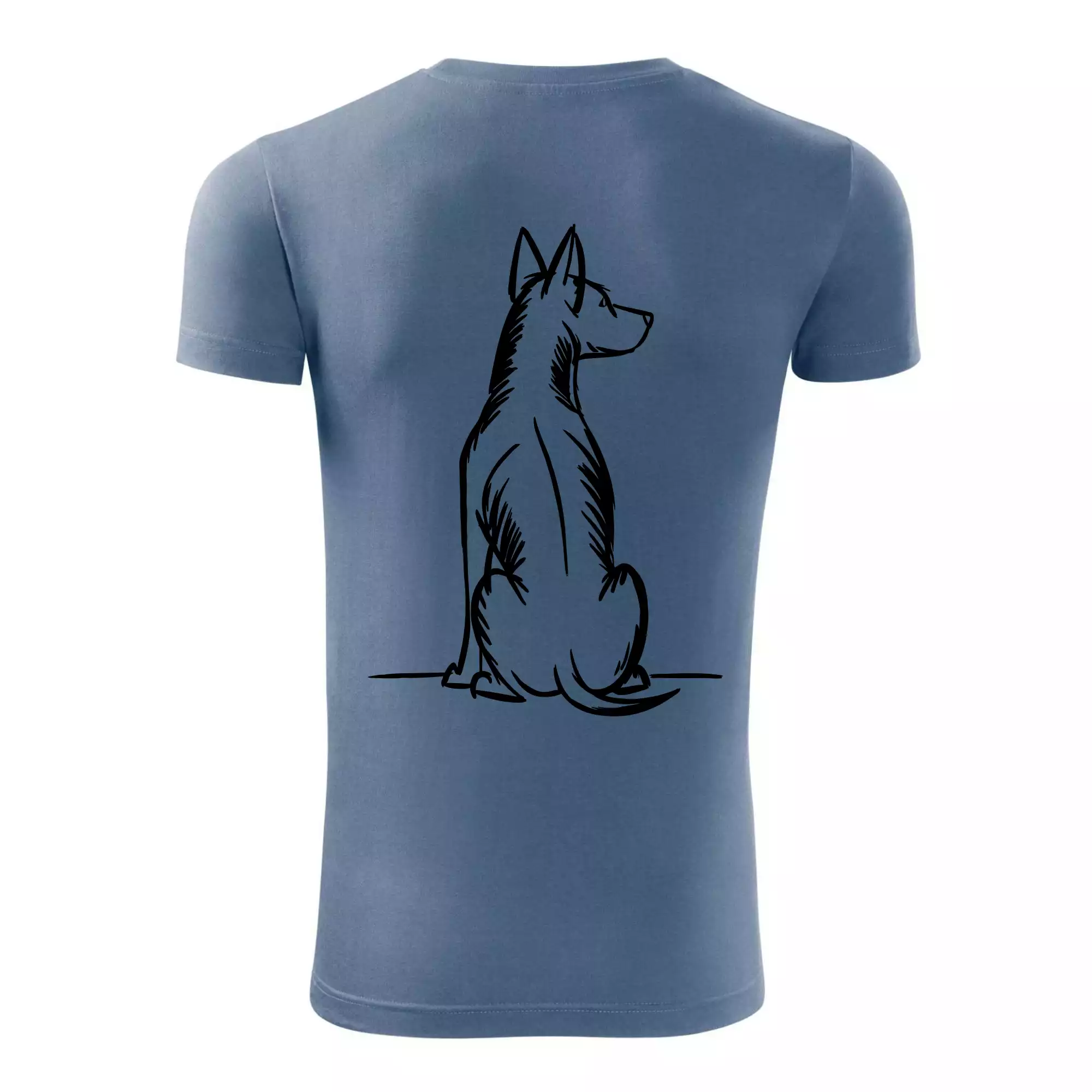 Pes kreslený zezadu