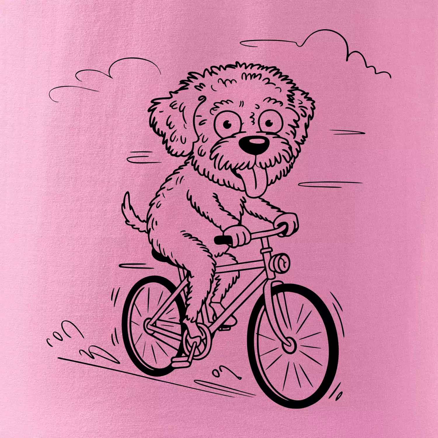 Lagotto romagnolo karikatura na kole černá